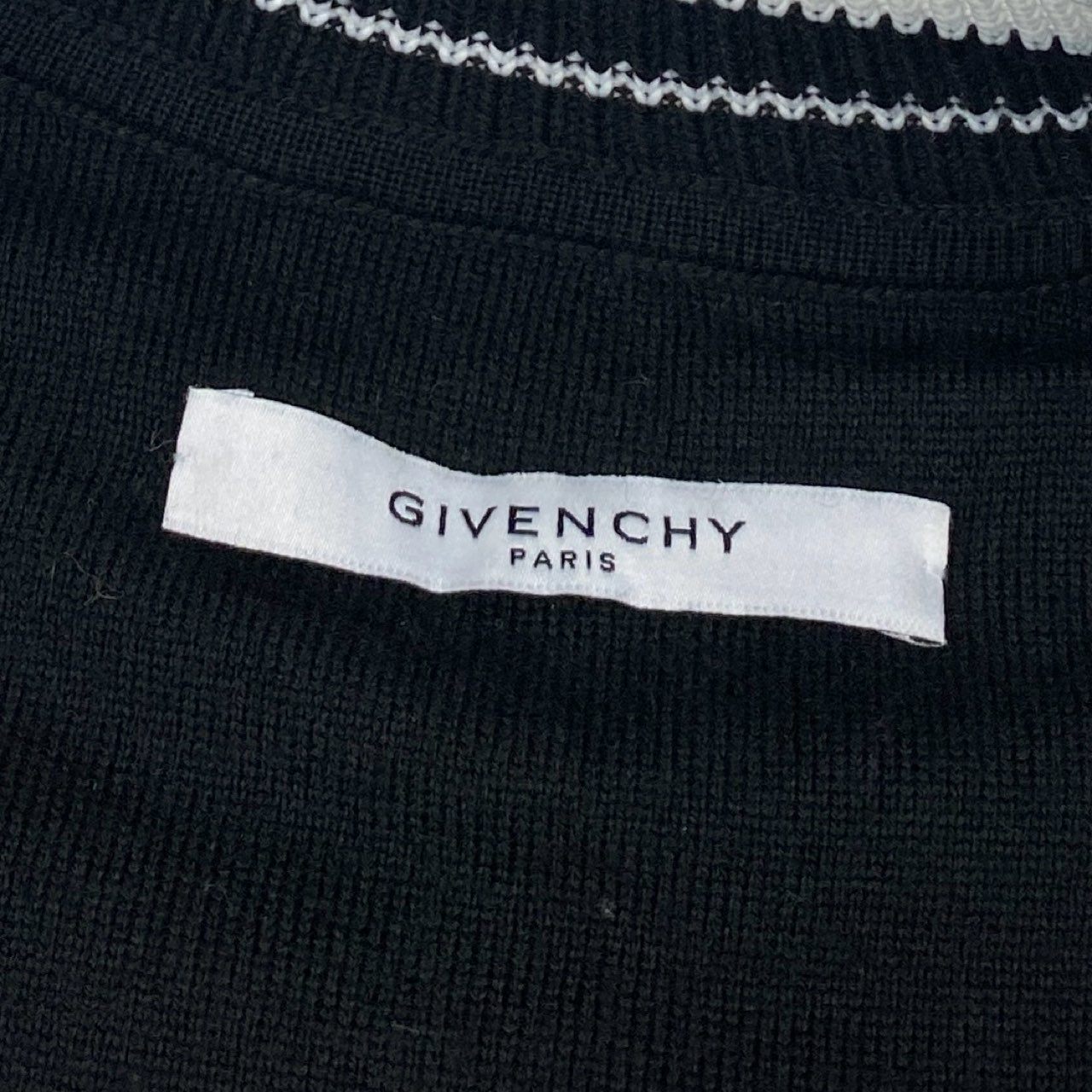 5L17 GIVENCHY ジバンシィー ニット ブルゾン ジャケット アウター BM008P4Y1L Mサイズ ブラック ホワイト ウール100％ メンズk02i