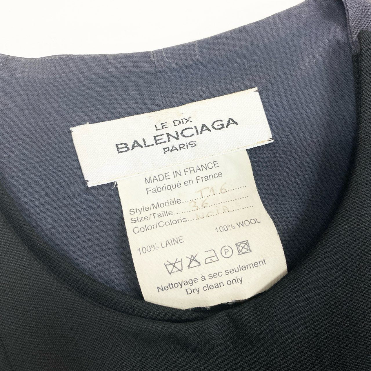6b12 BALENCIAGA バレンシアガ 変形ジレベスト ノースリーブカットソー 36サイズ ブラック ウール100％ レディース 女性用u02t