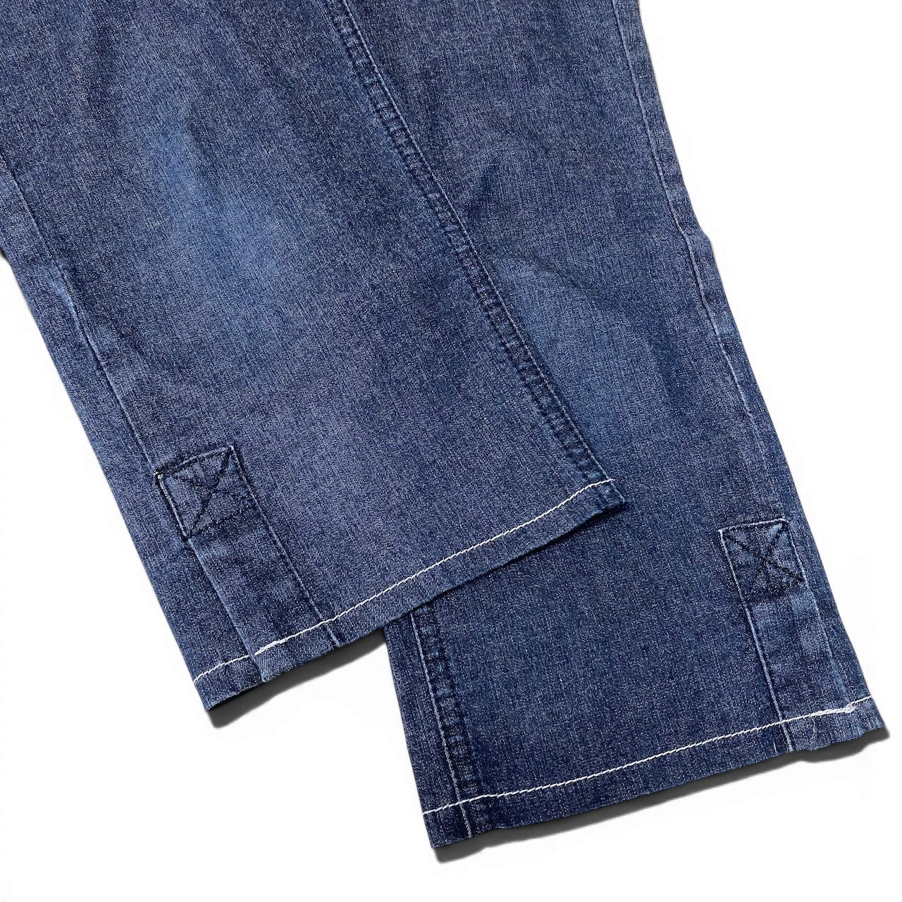 Ef26 CELINE セリーヌ デニムパンツ コットンブレンド ロゴ刺繡 薄手パンツ レディース女性用 36 ブルーu02t