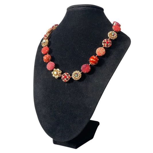 h11 16 《美品》 Mariana マリアナ 天然石 × クリスタル ビジュー レッド アクセサリー ジュエリー アンティークt18r