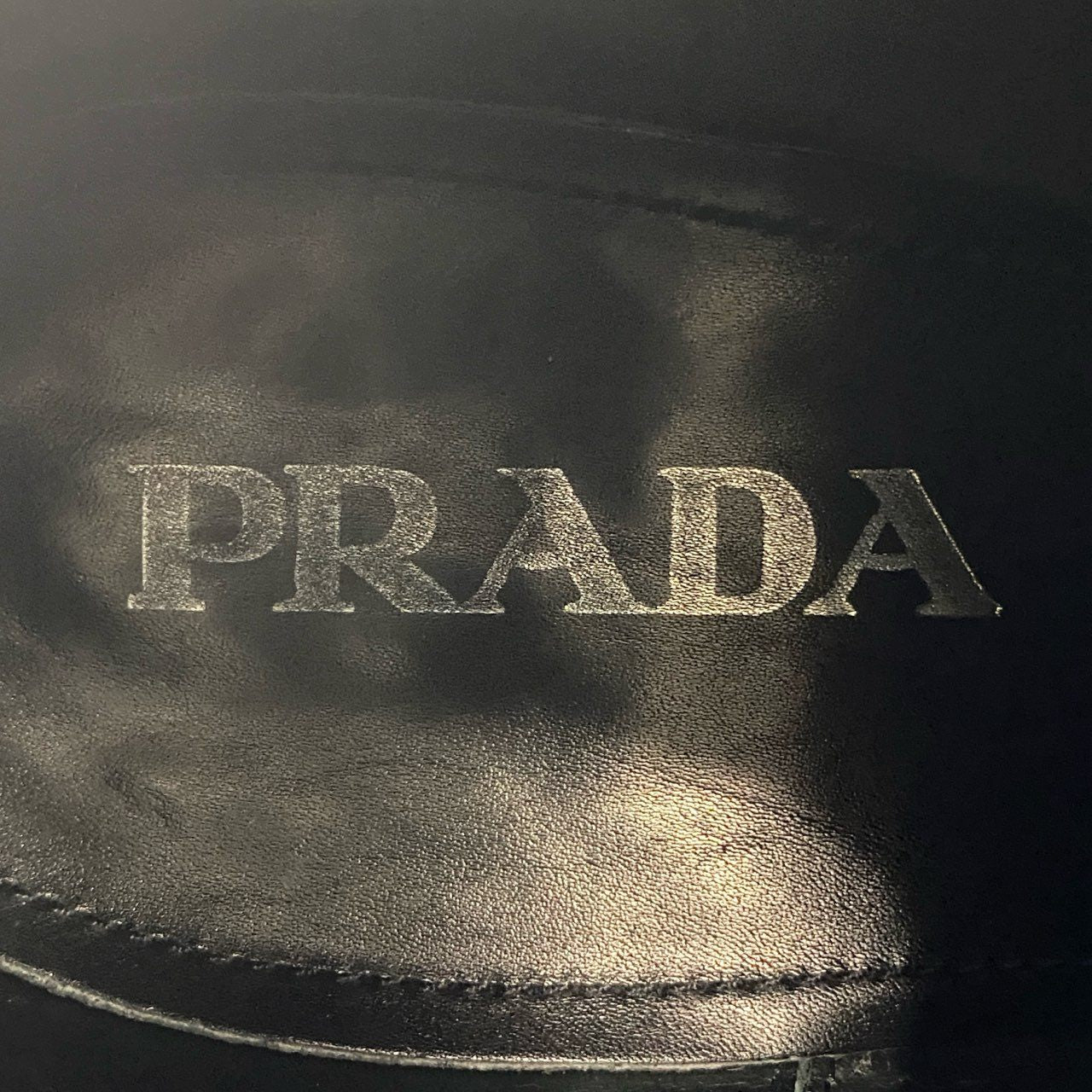 3d1 PRADA プラダ イタリア製 サイドゴアブーツ シューズ ロゴプレート 6 1/2 ブラック レザー MADE IN ITALY