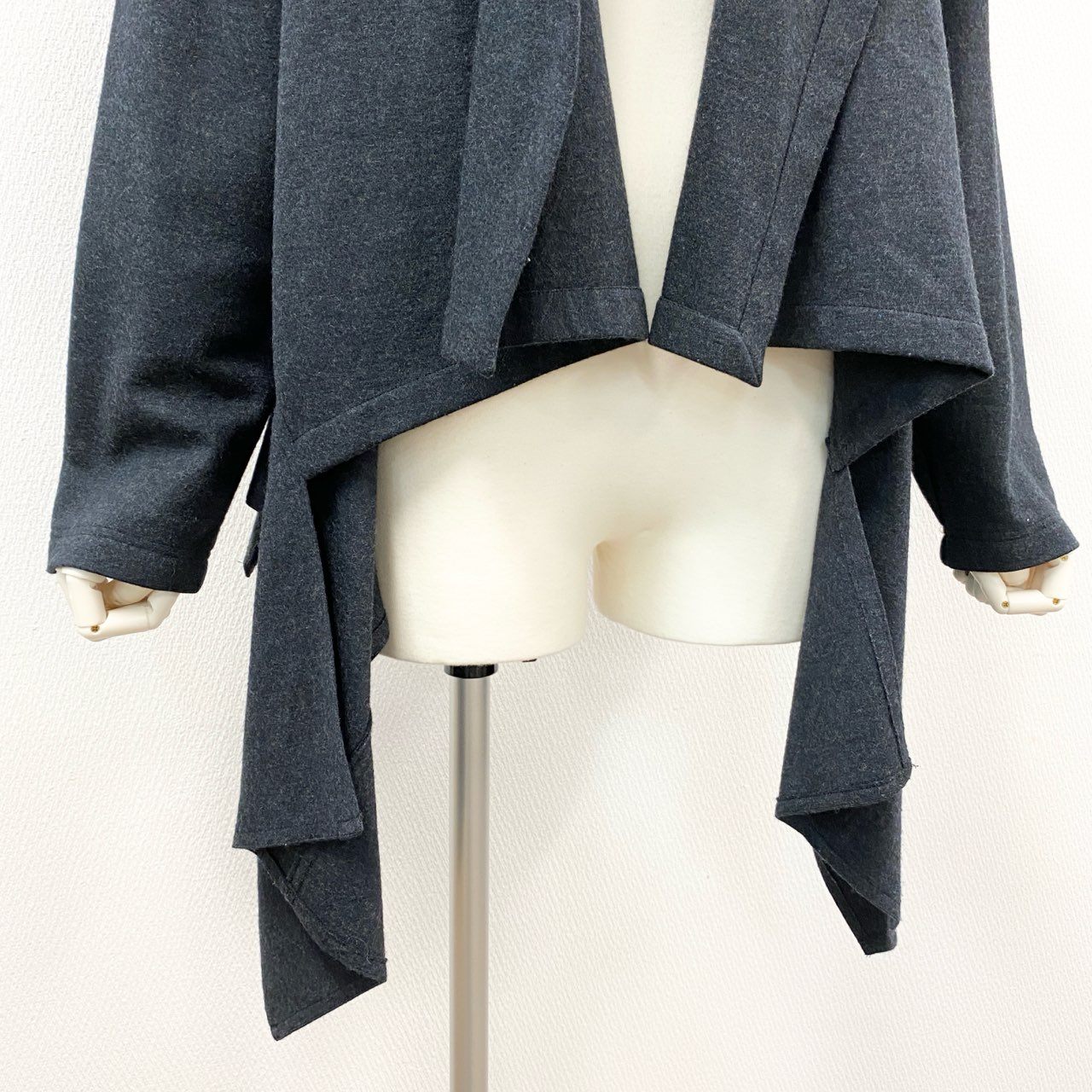 51Ⅼ2 TOKUKO 1er VOL トクコプルミエヴォル アシンメトリージャケット ウールジャケット 長袖 レディース 女性用 9 ダークグレー 毛100％u02t