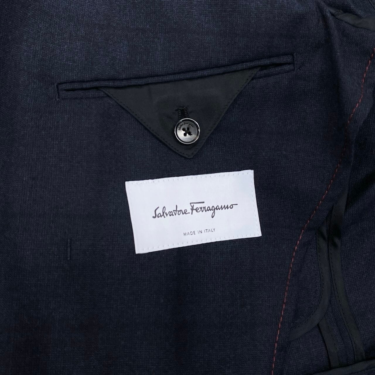 88g20 【美品】 Salvatore Ferragamo サルヴァトーレフェラガモ セットアップ シングルスーツ 2B チェック柄 サイズ52-7R ネイビー バージンウール100％ メンズ 紳士服u02t