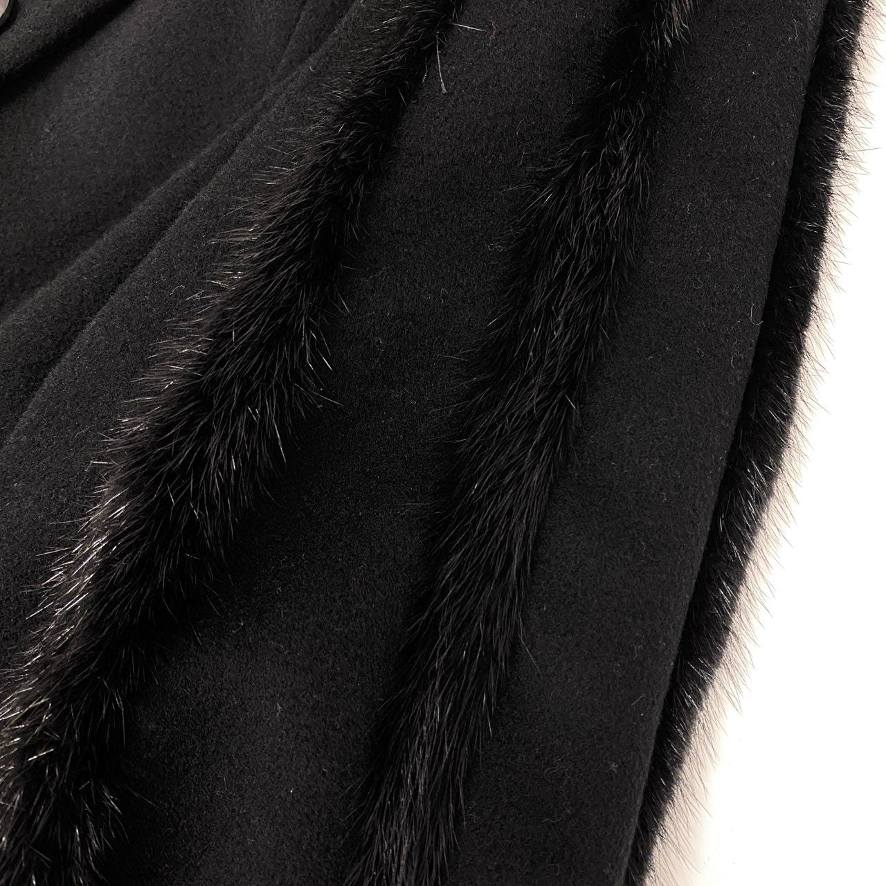 38k16【美品】Crooks＆Castles クルックスアンドキャッスル ウールロングコート カシミヤ カシミア ミンク 13AB3サイズ ブラック レディースu02t