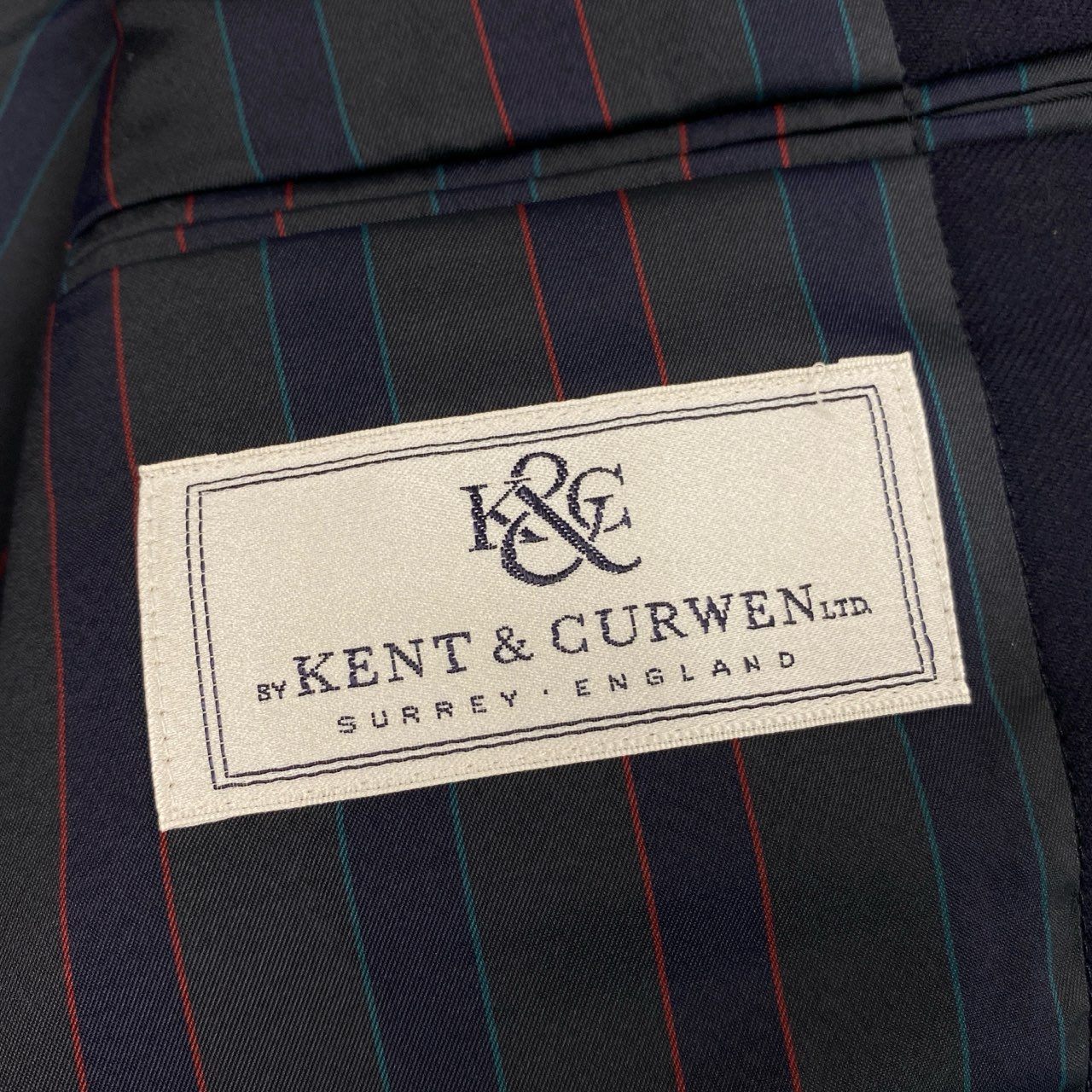 36L10《美品》 KENT＆CURWEN ケントアンドカーウェン 紺ブレザー 金ボタン テーラードジャケット 90A4 ネイビー ウール メンズ 男性用u02t