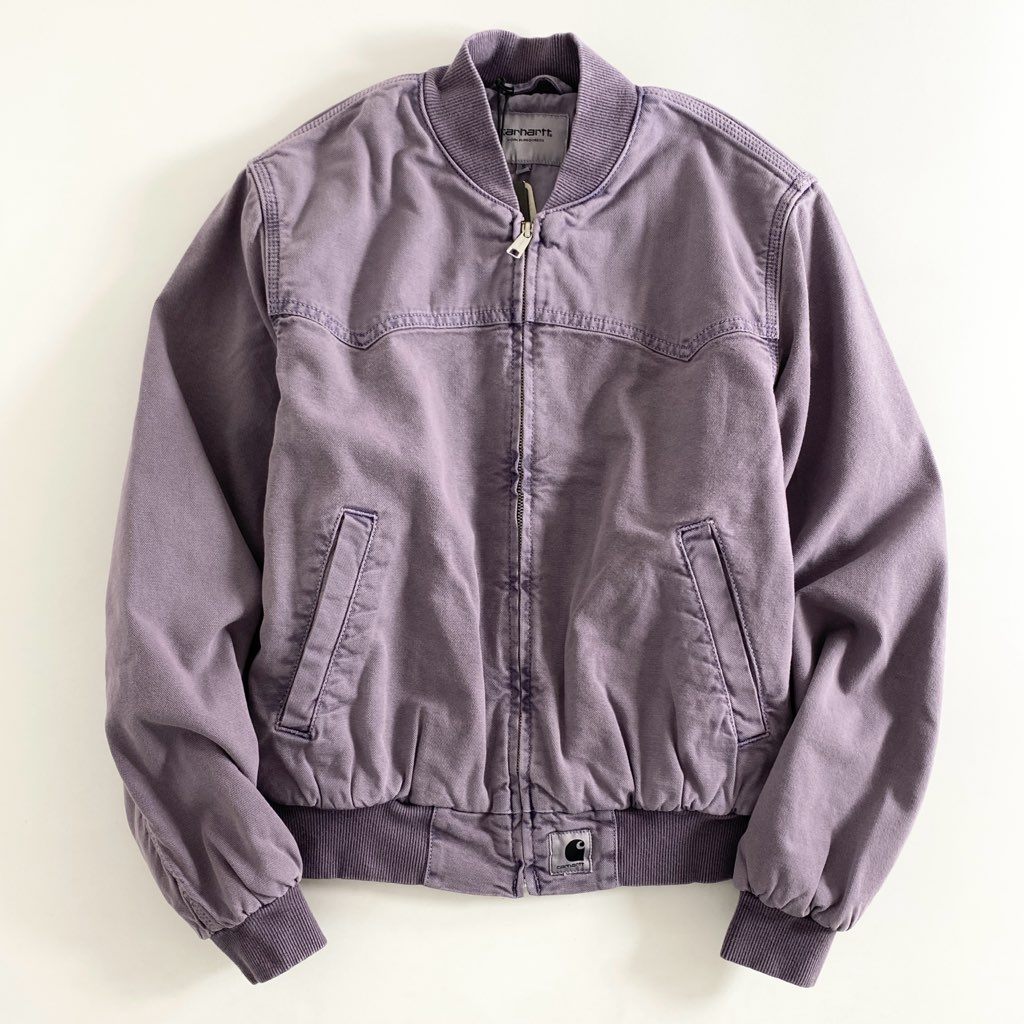 40f9 《未使用保管品》 タグ付 Carhartt WIP カーハート ダブルアイピ― SANTA FE BOMBER サンタフェボンバー ジャケット ブルゾン I030284 Sサイズ パープル コットン