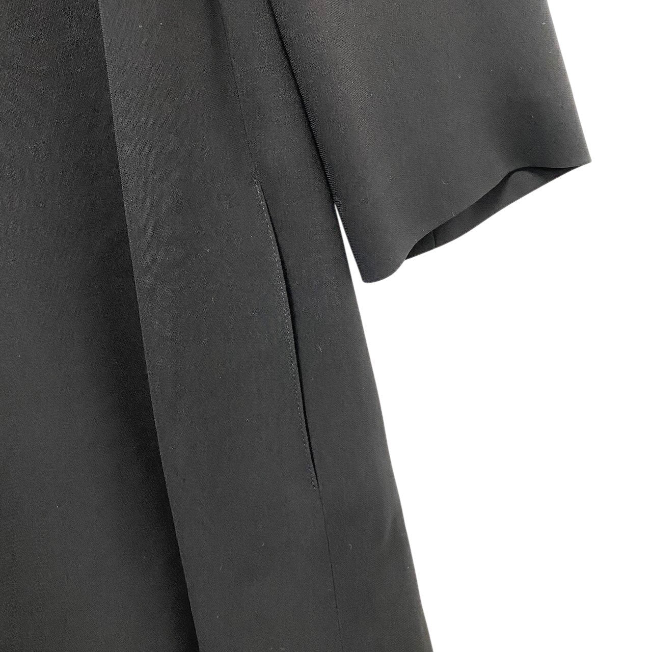 11c29 Rene basic ルネ 七分袖ワンピース フォーマルワンピース 膝丈 胸元リボン レディース 女性服 日本製 サイズ34 ブラックu02t
