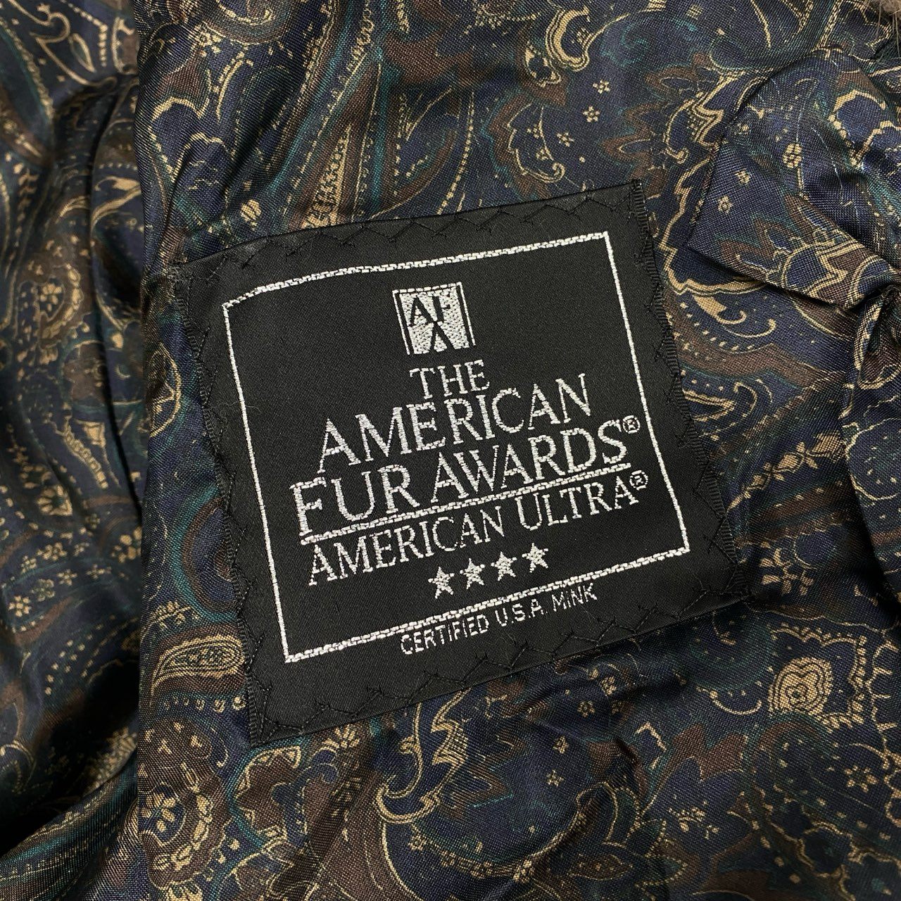 23L1 AMERICAN FUR AWARDS アメリカンファーアワード 4つ星 ブルーアイリス ミンク セミロングコート グレージュ 最高級本毛皮 MINK FURt18r