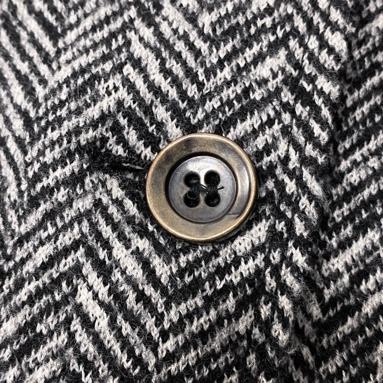 89g20 MaxMara WEEKEND LINE マックスマーラ ウィークエンドライン ヘリンボーン スタンドカラージャケット ショートコート サイズ38 ブラック ホワイト レディース女性用u02t