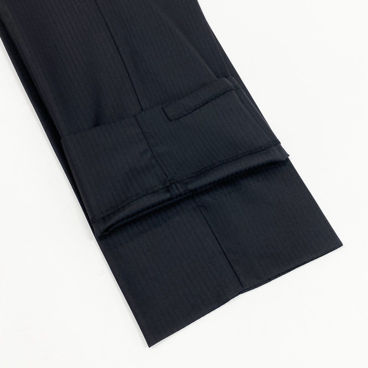 4k7 《美品》 NICOLE Selection ニコルセレクション セットアップスーツ 3ピース スリーピース ストライプ柄 シングル 2B ビジネス フォーマル メンズ 紳士服 52 ブラックo07t