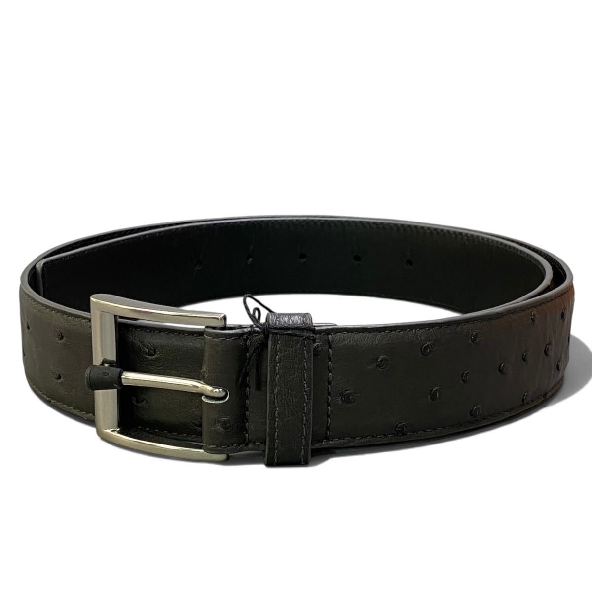 j2 《極美品》 BOTTEGA VENETA ボッテガヴェネタ オーストリッチ レザーベルト  95 グレー系 レザー メンズ イタリア製u02t