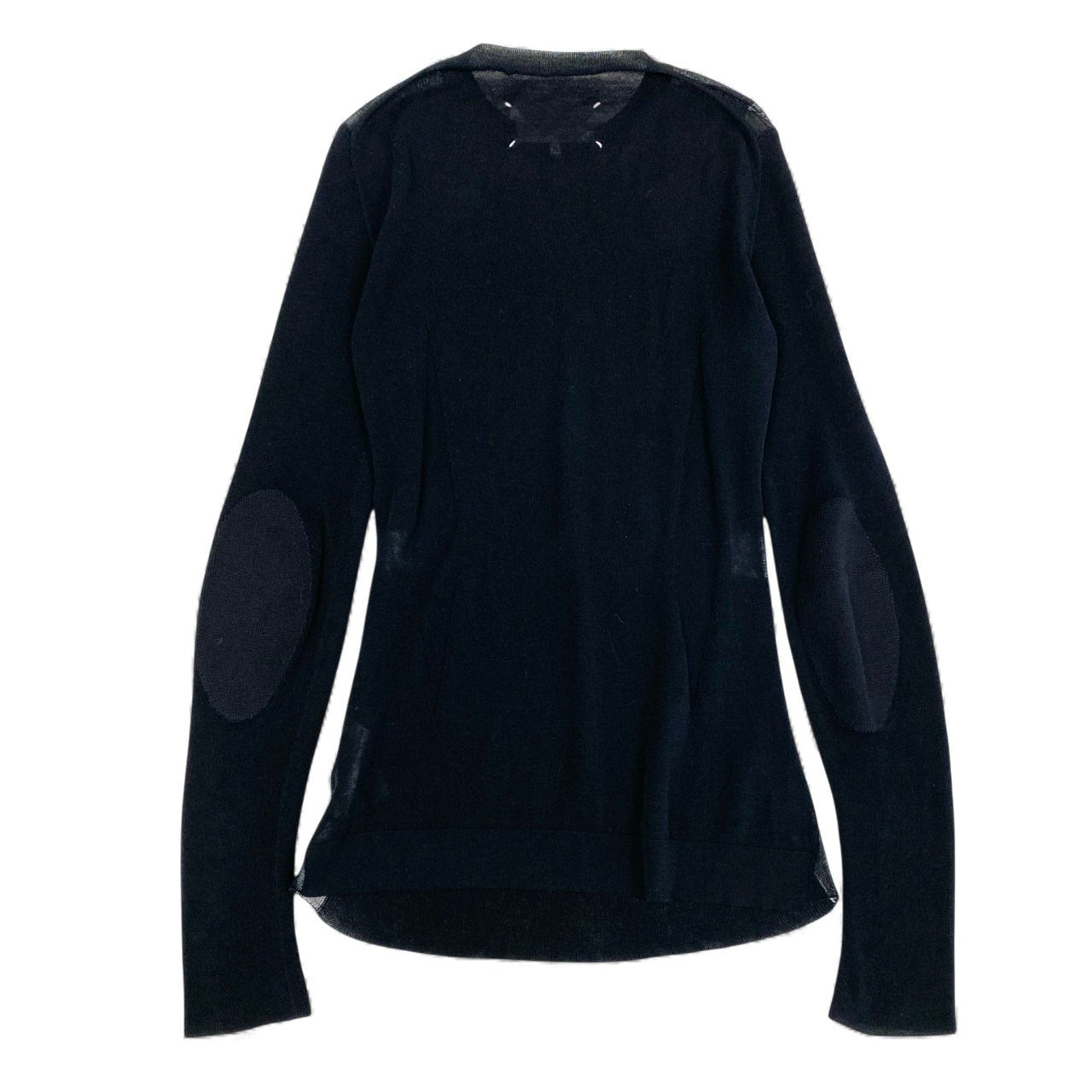 74k11《美品》 Maison Margiela メゾンマルジェラ 18SS シースルー スイッチング コットンニット S ブラック 4つタグ 透け感◎t18r