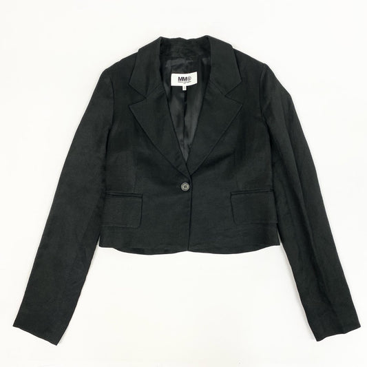 31k2 MM6 Maison Margiela エムエムシックス メゾンマルジェラ イタリア製 テーラードジャケット ブレザー S32BN0118 44 ブラック レディースo07t