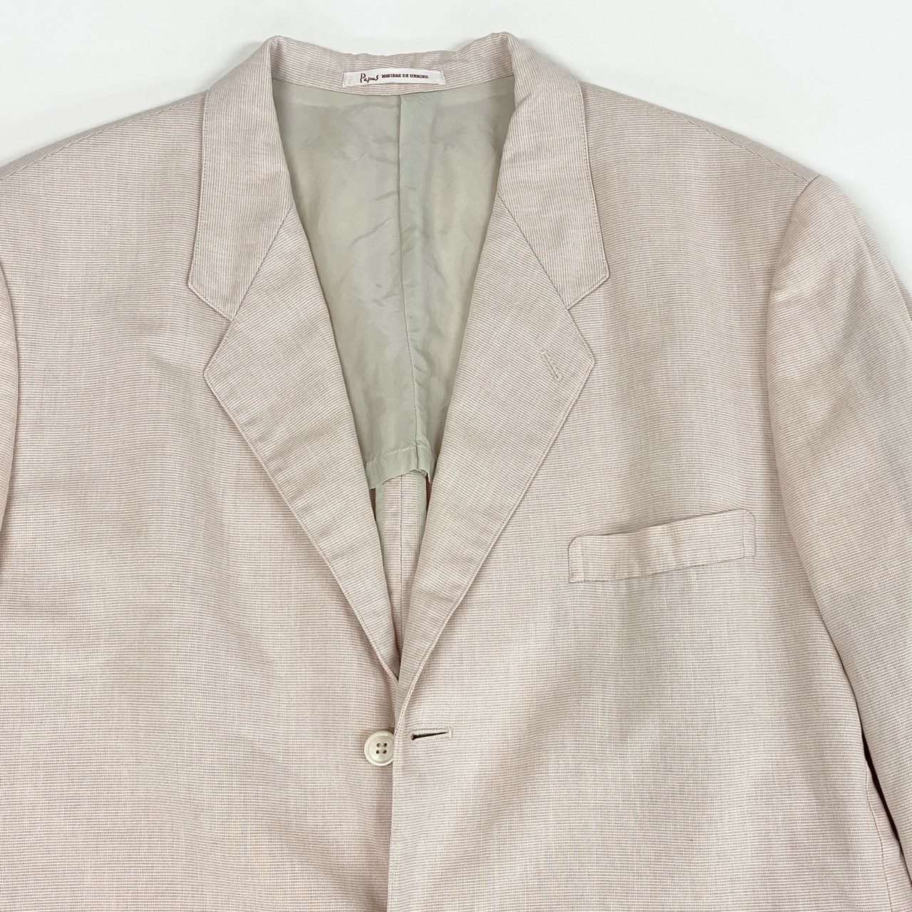 37L22 Papas パパス テーラージャケット サマージャケット 48 ピンク コットンリネン メンズ 紳士服u02t