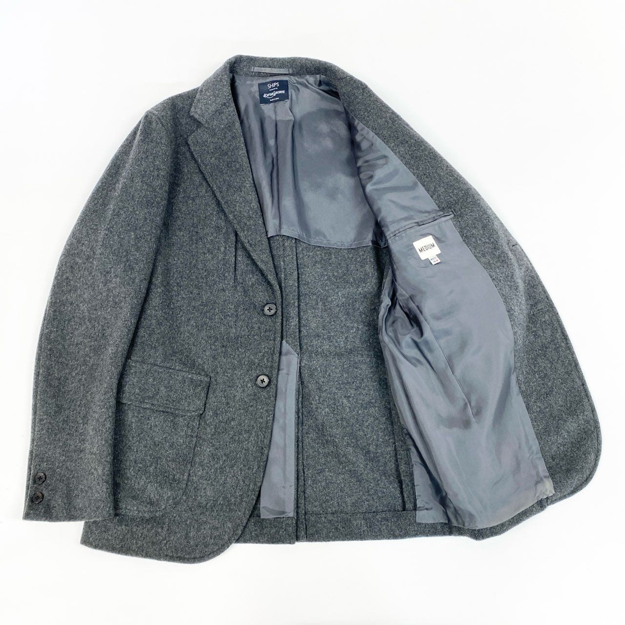 75j29 《美品》SHIPS KAPTAIN SUNSHINE シップス キャプテンサンシャイン ウール テーラードジャケット 日本製 KS x SHIPS x JK01 Mサイズ グレー メンズu02t