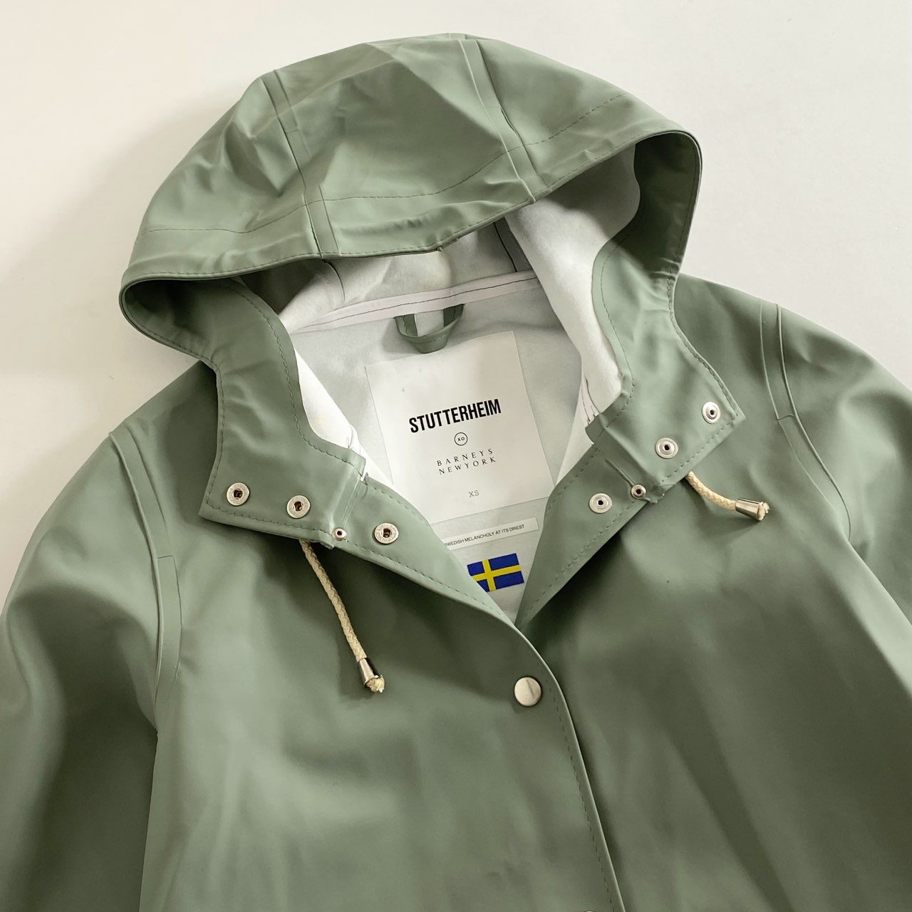 88i3 STUTTERHEIM ストゥッテルハイム BARNEYS NEWYORK バーニーズ ニューヨーク レインコート XS グリーン ピンク アウター