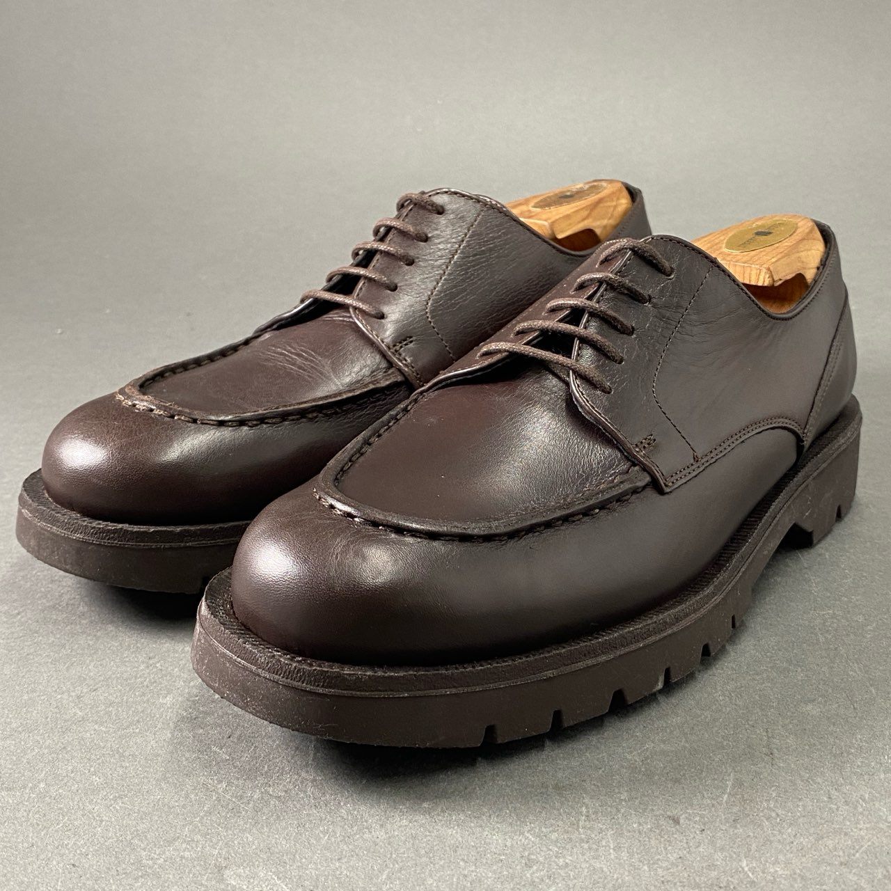 1f12 《美品》 KLEMAN クレマン FRODAN フローダン Uチップ レザーシューズ 41 ブラウン Leather フランス製 ラバーソール 短靴 紳士靴