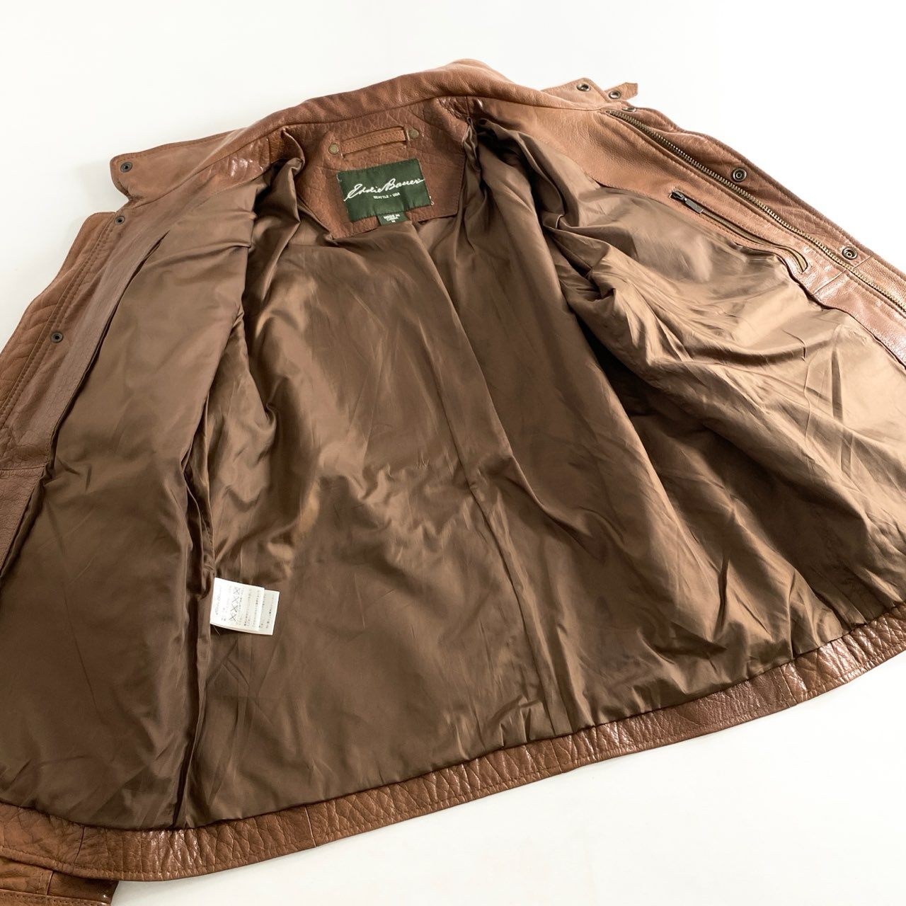 23h11 Eddie Bauer エディーバウアー カウレザー レザージャケット ハンティングジャケット サイズM ブラウン 牛革 メンズ アメカジ