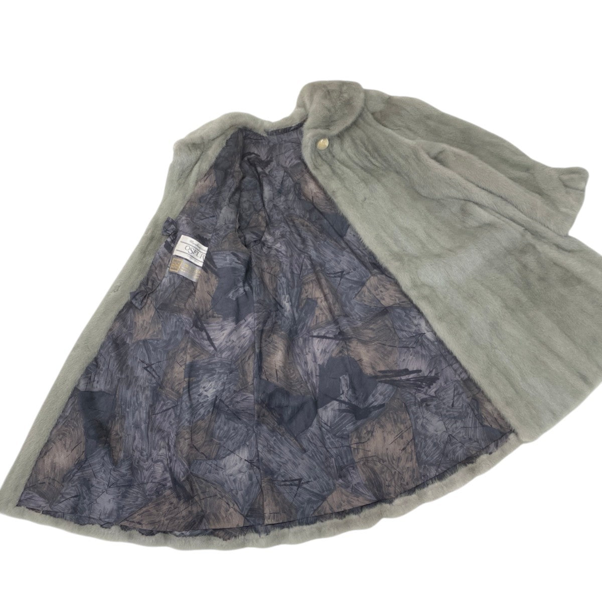 58i24 OSFUR SAGA MINK ROYAL サガミンク ロイヤル 染めミンク ロングコート 丈約100cm サイズF グリーン 最高級本毛皮 Dyed Mink Fur Long Coatt18r
