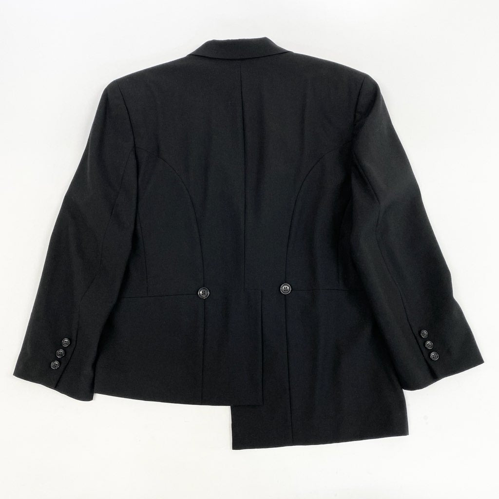 62l24【美品】COMME des GARCONS コムデギャルソン AD1991 Vintage ウールギャバ アシンメトリージャケット Sサイズ ブラック メンズk02i