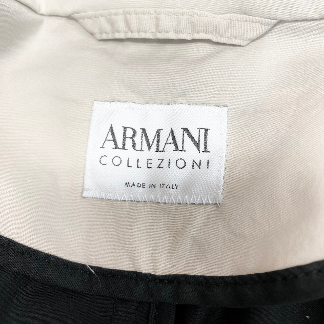 10c29 ARMANI COLLEZIONI アルマーニコレツィオーネ テーラードジャケット カジュアルジャケット 薄手 バイカラー コットンブレンド メンズ 紳士服 イタリア製 48 ブラック ベージュk02i