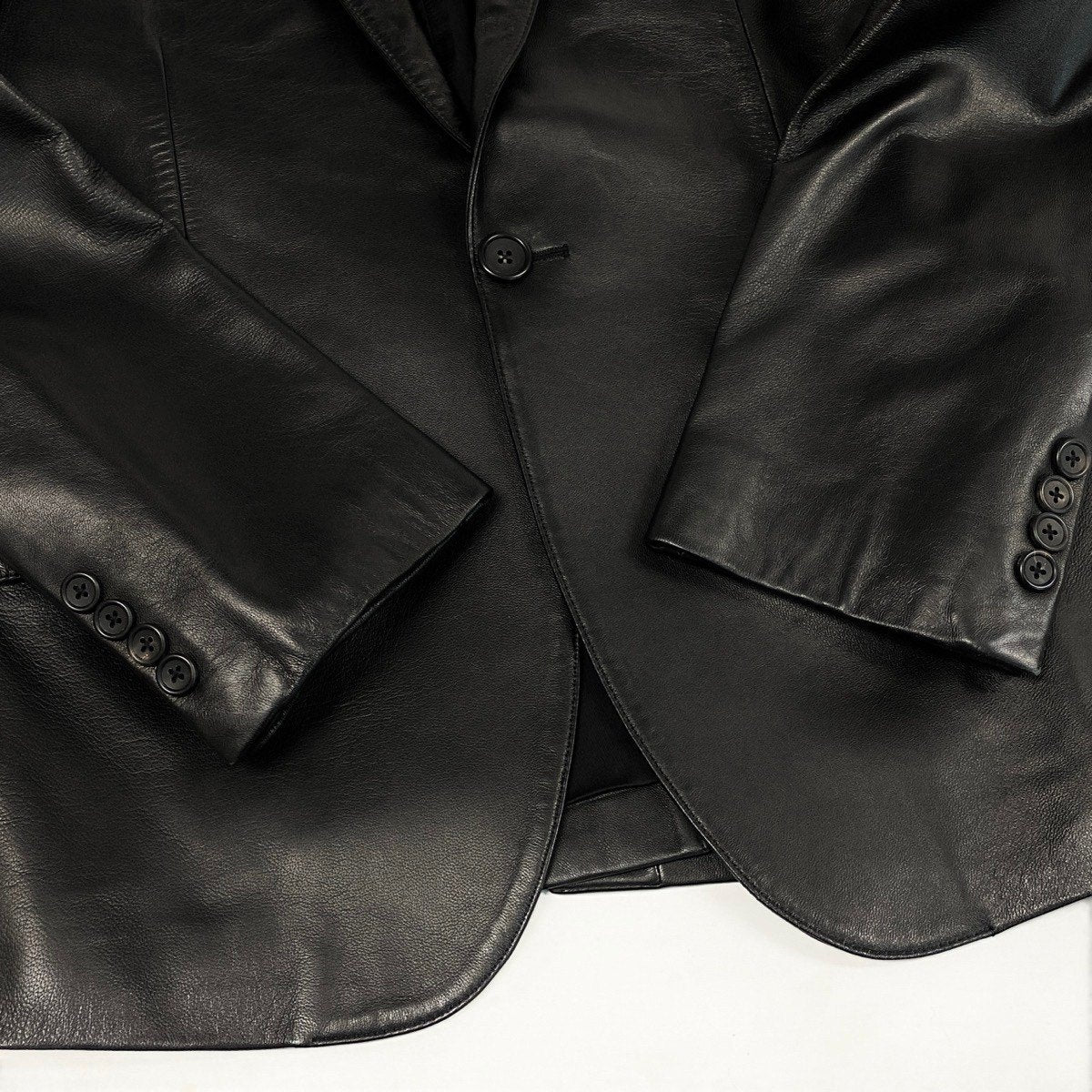12i14 《美品》 Paul Smith ポールスミス ラムレザー テーラードジャケット サイズXL ブラック 羊革 紳士服 Leather Jackett18r