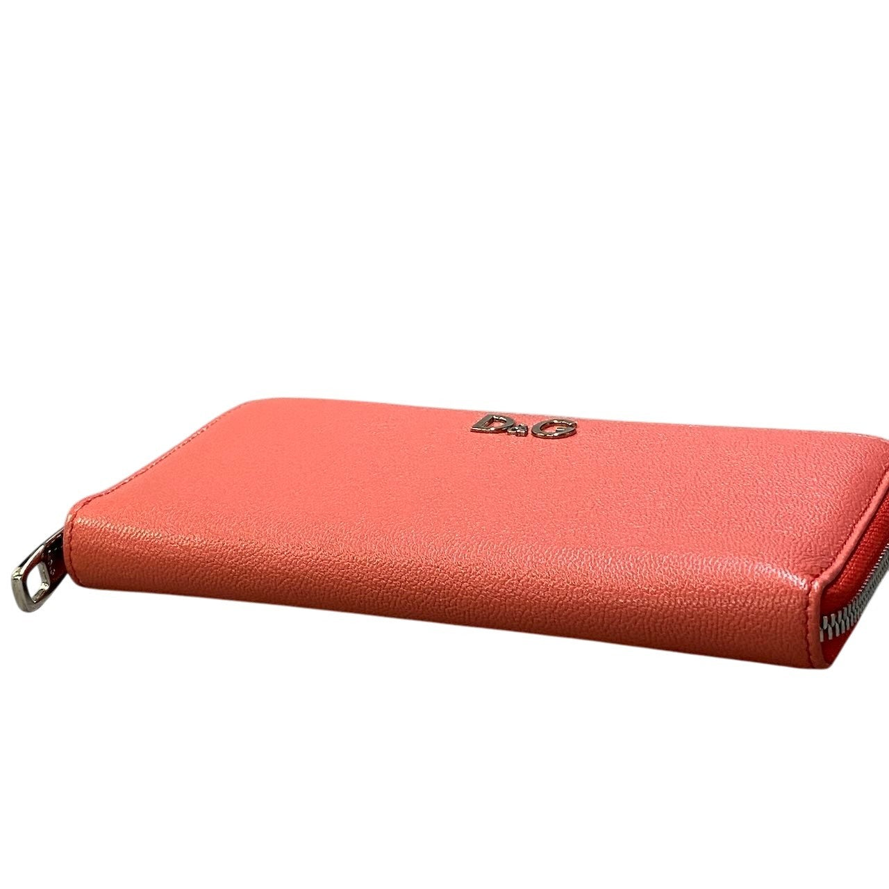 e16 D&G DOLCE&GABBANA ドルチェアンドガッパーナ 長財布 ラウンドジップウォレット レザー財布 ピンク系 レザー レディース 女性用u02t