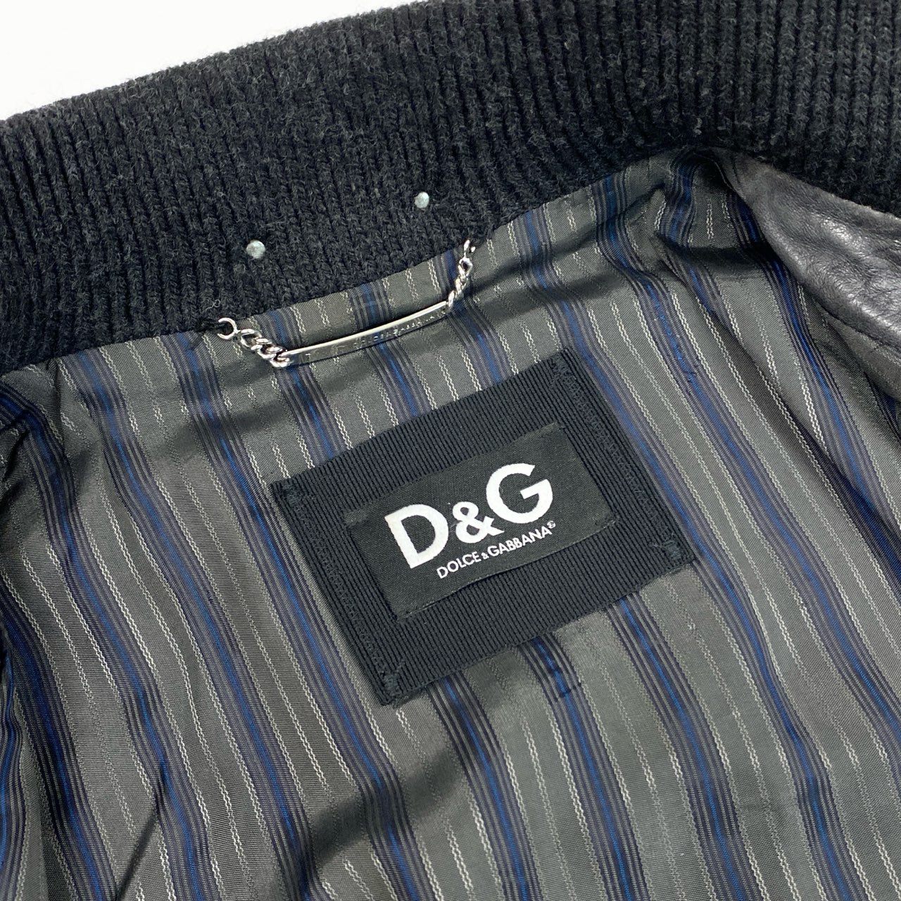 37a19 DOLCE&GABANA D&G ドルチェ＆ガッバーナ パッチワーク レザージャケット 2000’S サイズ44 グレー系 メンズ アウターk02i