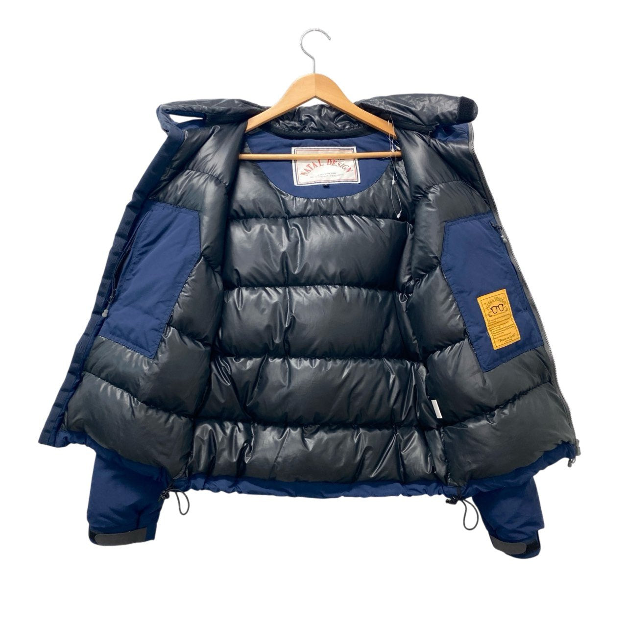 23c16 NATAL DESIGN ネイタルデザイン エンハンスドフーディー ダウンジャケット アウター Mサイズ ブルー ナイロン100％ メンズ 男性用o07t