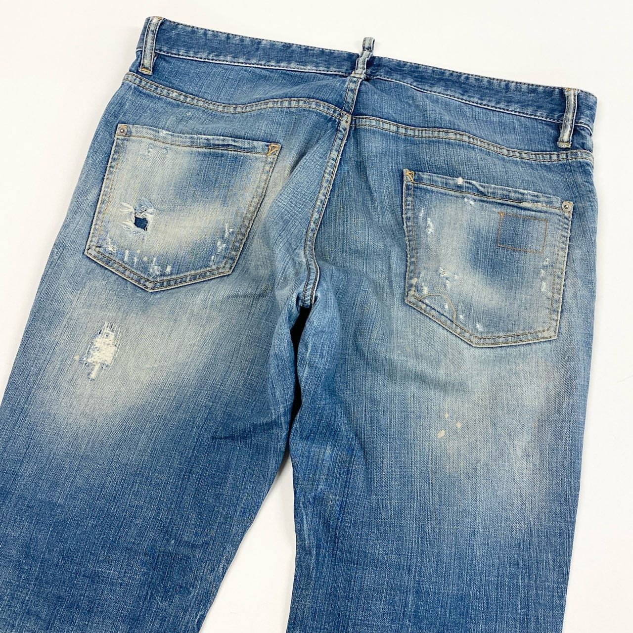 39L15 DSQUARED2 ディースクエアード スキニーパンツ デニムパンツ ダメージリペア加工 S71LA0737 S30144 50サイズ インディゴ メンズo07t