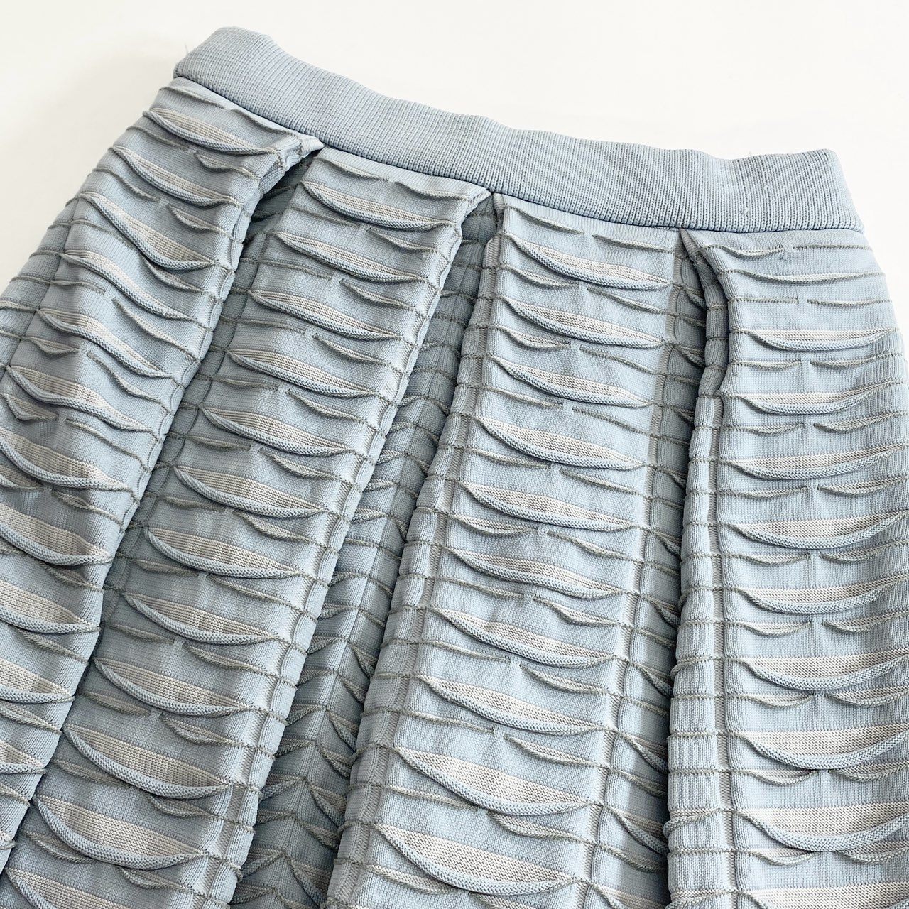 2c24 CFCL シーエフシーエル サンプル品 FACADE SKIRT フレアスカート 3 ライトブルー 日本製 14G袋天竺