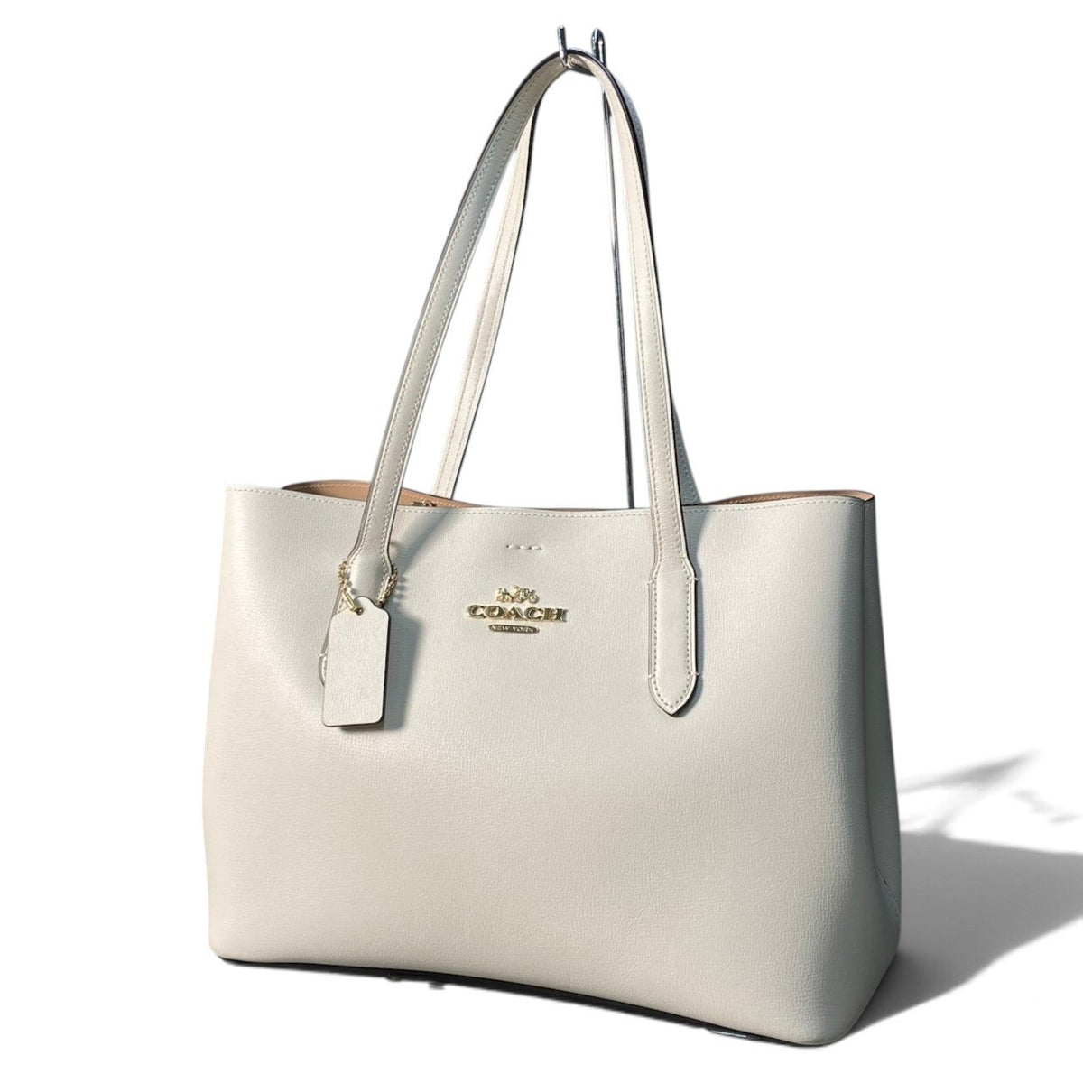 i14 COACH コーチ アベニュー キャリーオール 2Way トートバッグ Avenue Carryall 2-Way Tote Bag F48733 ホワイト ストラップ付t18r