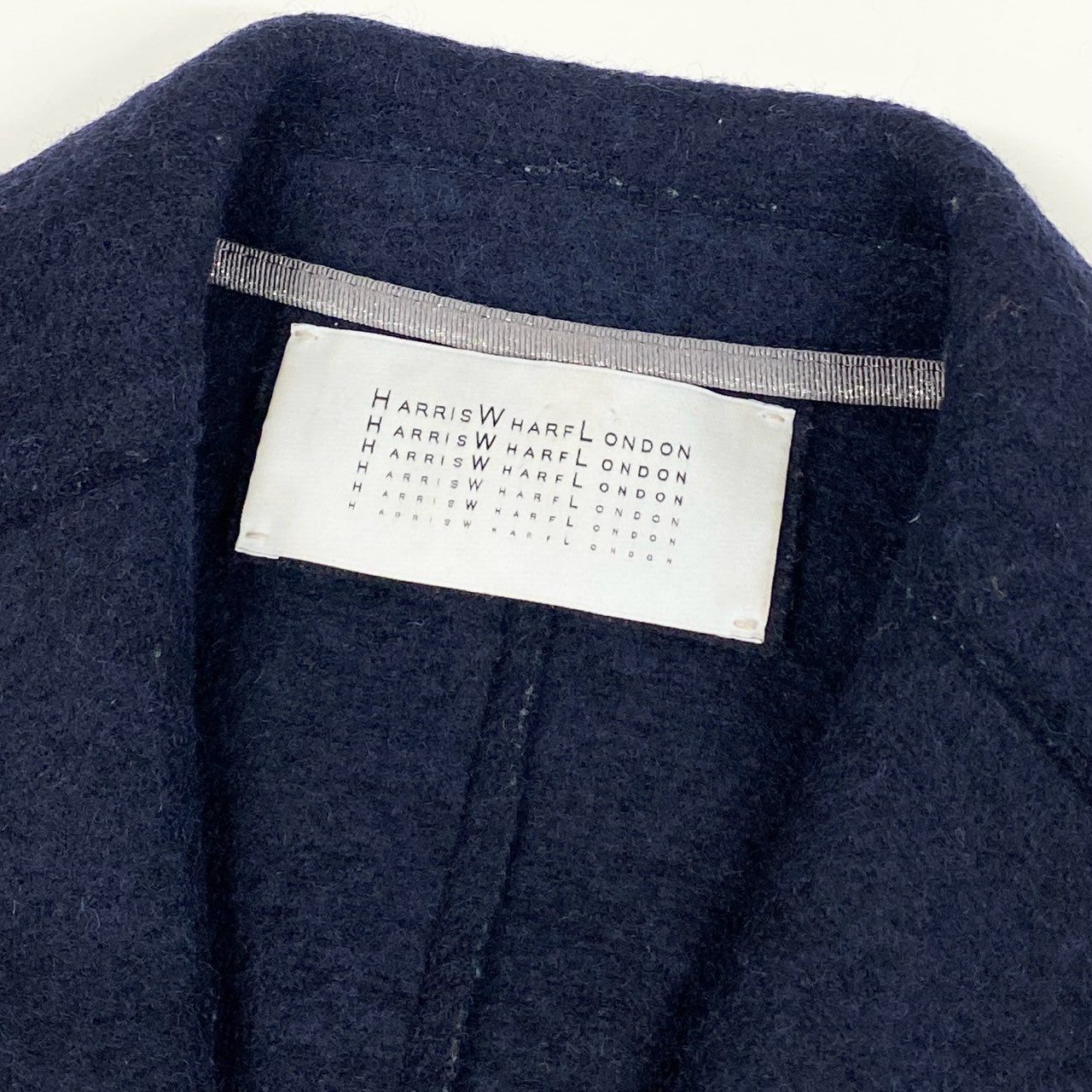 12L15 HARRIS WHARF LONDON ハリスワーフロンドン チェスターコート ロングコート アウター ダブルブレスト 40 ネイビー ウール レディースk02i