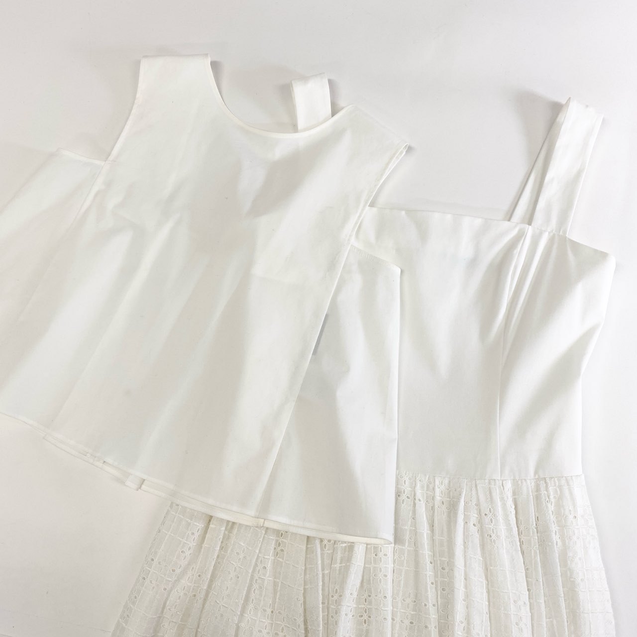 74l25 6 FOXEY フォクシー 40443 ドレスワンピース ノースリーブワンピース 総レース刺繍スカート サイズ40 ホワイト レディース 日本製