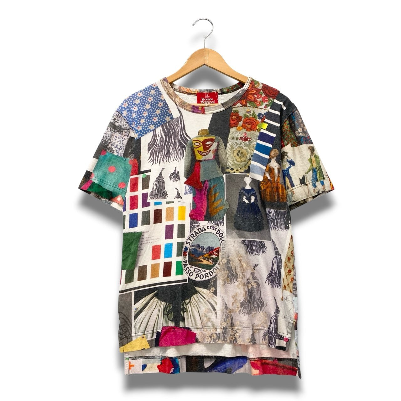 78b26 Vivienne Westwood ヴィヴィアンウエストウッド ムードボード半袖Tシャツ コットンTシャツ 総柄プリント 1612-331022 Mサイズ マルチカラー コットン100％ レディース 女性用u02t