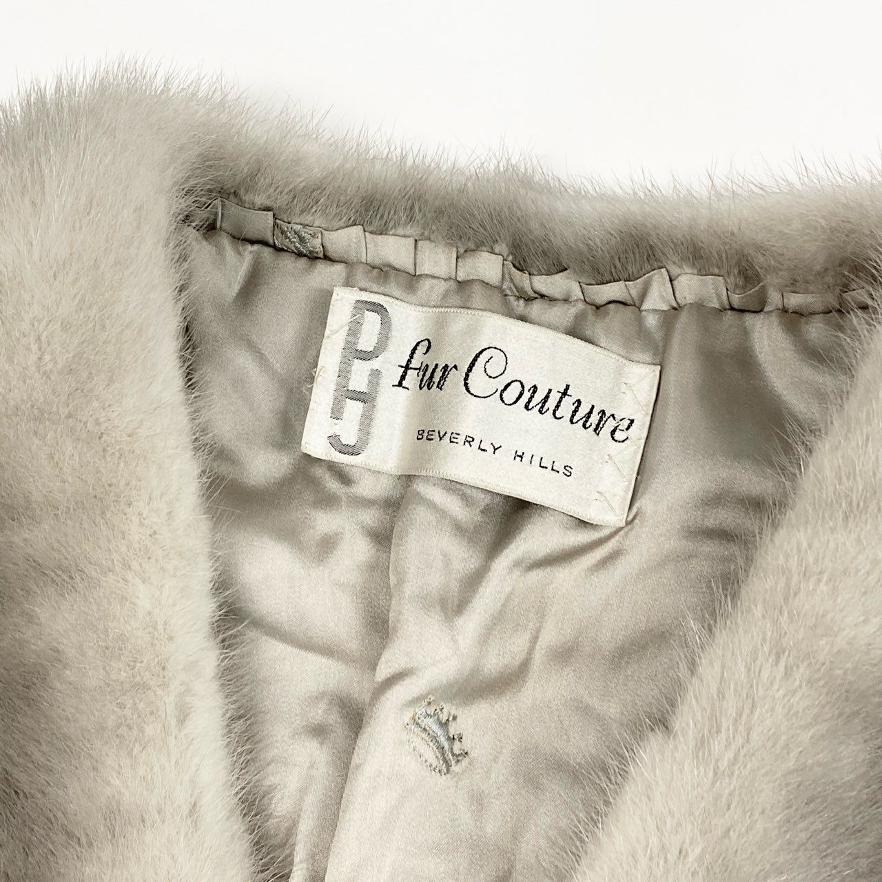 50j23 Fur Couture BEBERY HILLS 最高級毛皮 サファイアミンク ミンクファー 毛皮マフラー 大判ティペット シルバーグレー ミンクファー レディースu02t