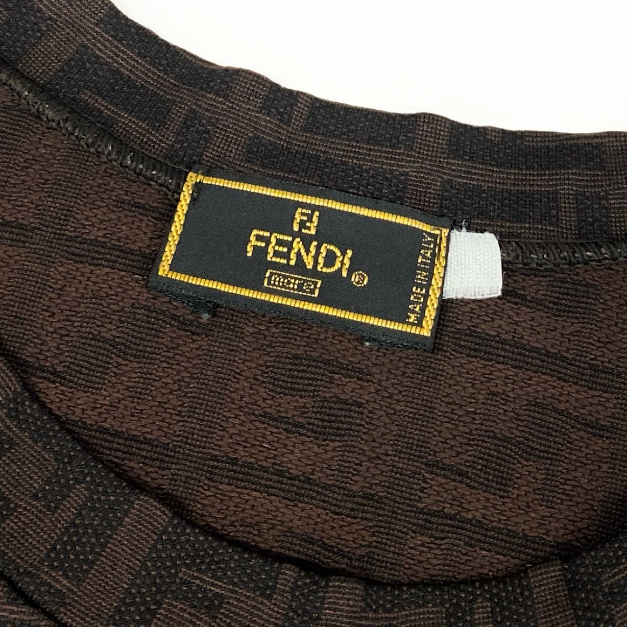Id7 FENDI フェンディ ズッカ柄 ノースリーブワンピース ミニワンピース 総柄 ストレッチ ブラウン レディース 女性用o07t