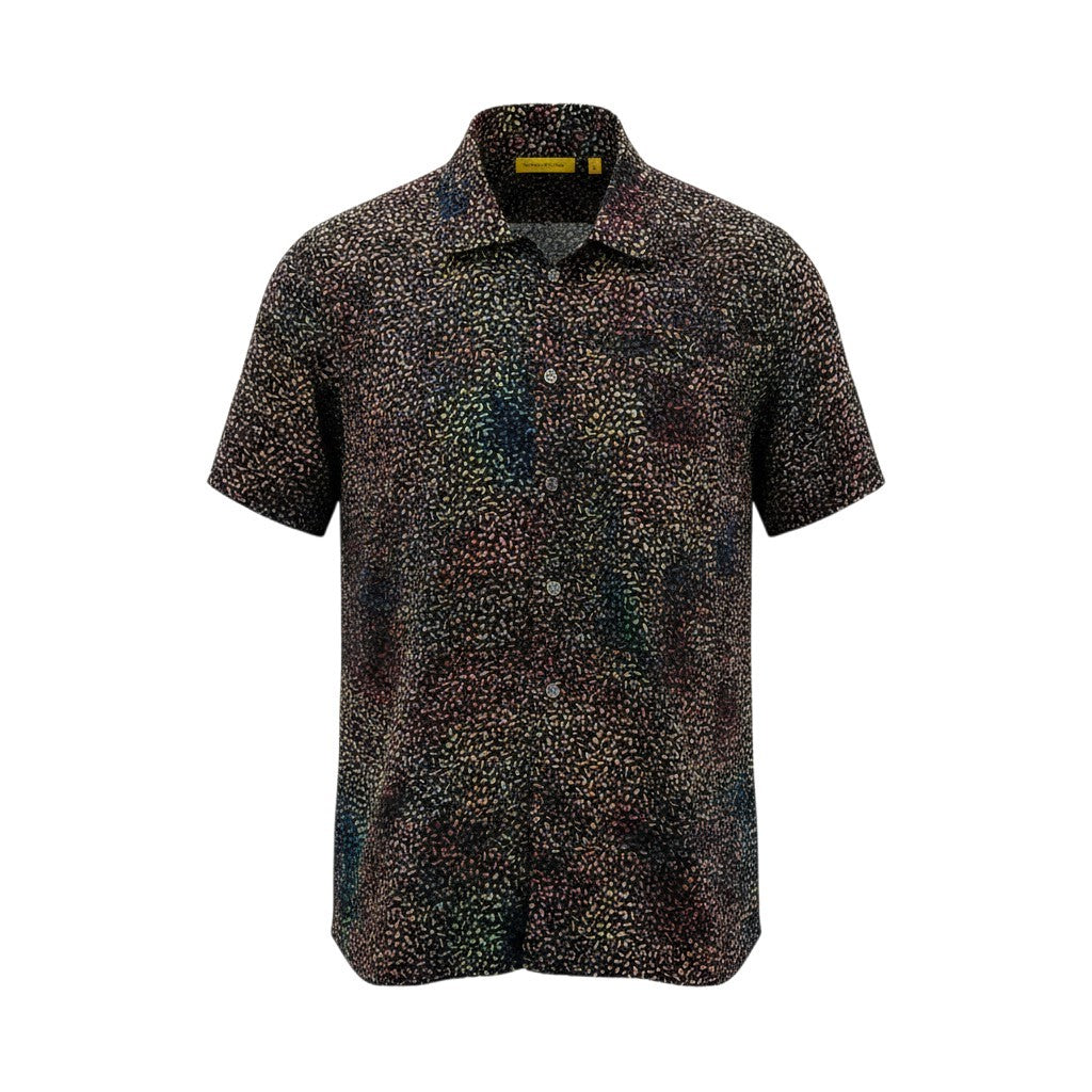 80e14 Paul Smith ポールスミス 半袖シャツ コットンシャツ 総柄 日本製 Mサイズ マルチカラー コットン100％ メンズ 男性用u02t