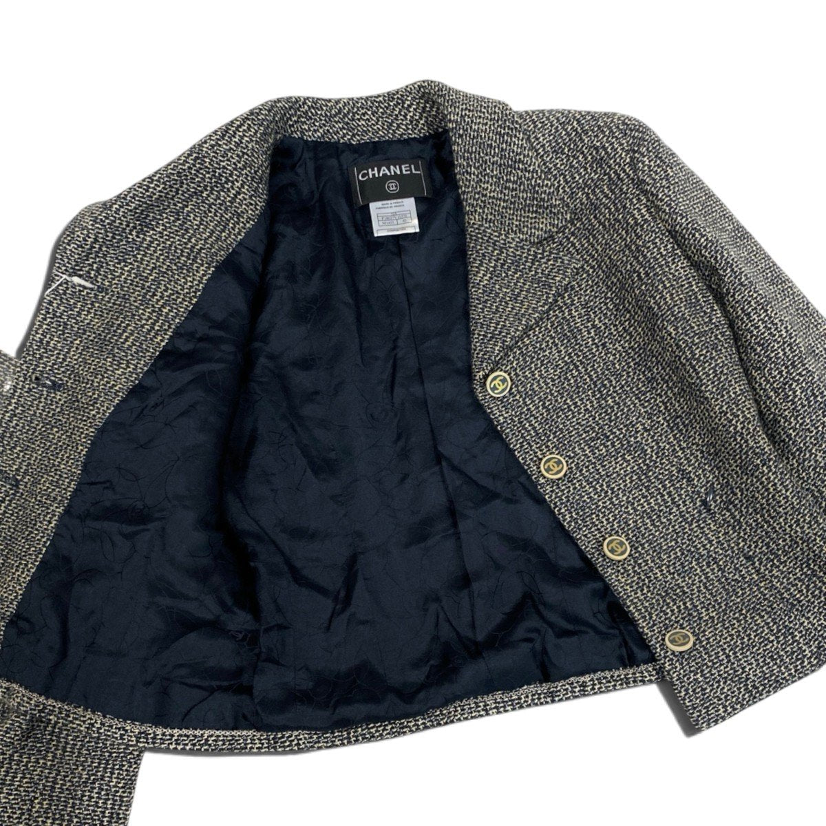 i22 CHANEL シャネル 01A ココマーク ショート丈 ツイードジャケット CC Cropped Tweed Jacket P18627 Size42t18r