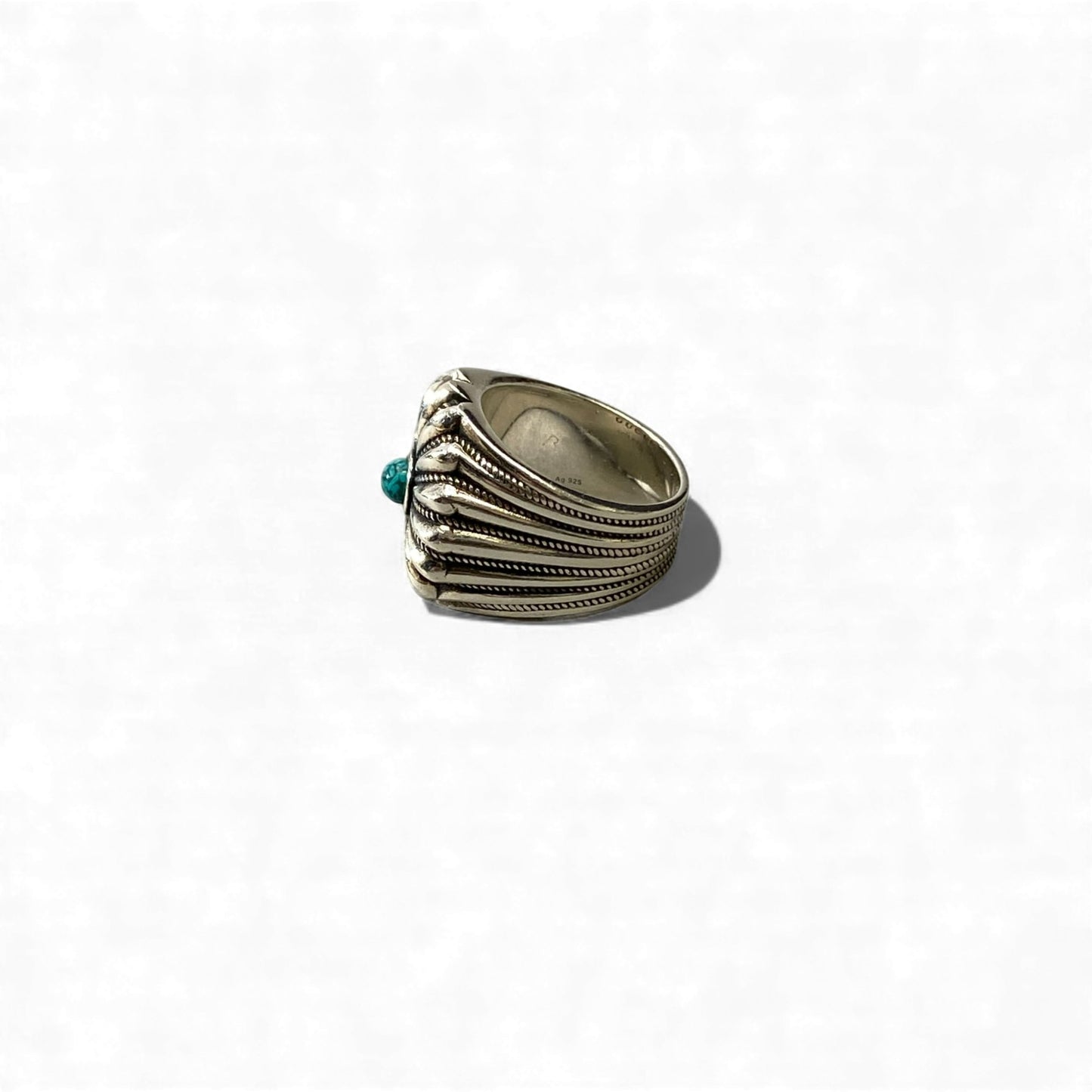 L10 《美品》 GUCCI グッチ Ag925 ターコイズ フラワーリング 12号 シルバー Ag925 インディアンジュエリー Silver Ring アクセサリー 保存袋付きt18r