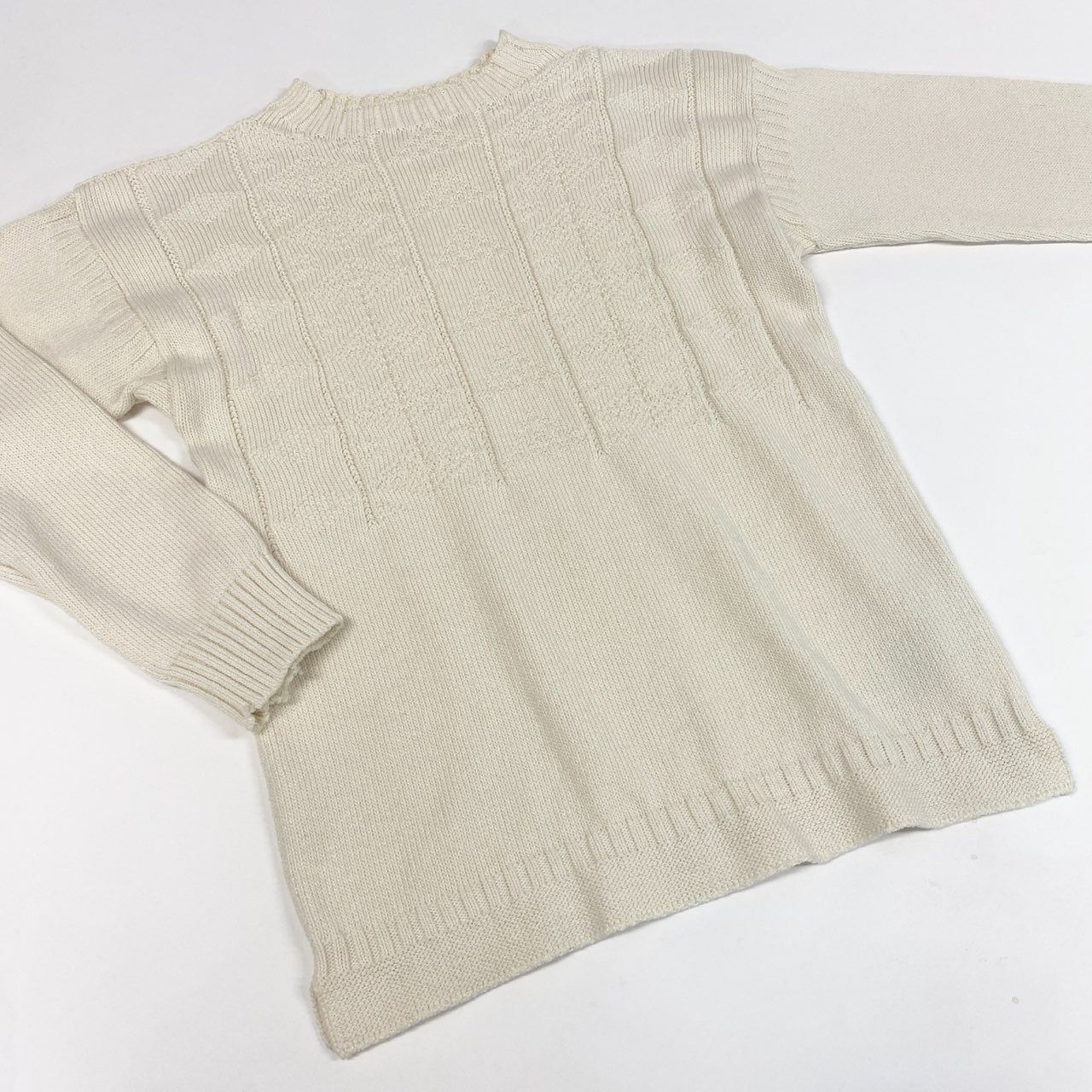 Ma28 Maison Margiela メゾンマルジェラ デストロイ アランニット フィッシャーマン セーター ニットセーター Mサイズ アイボリー メンズ 男性用o07t