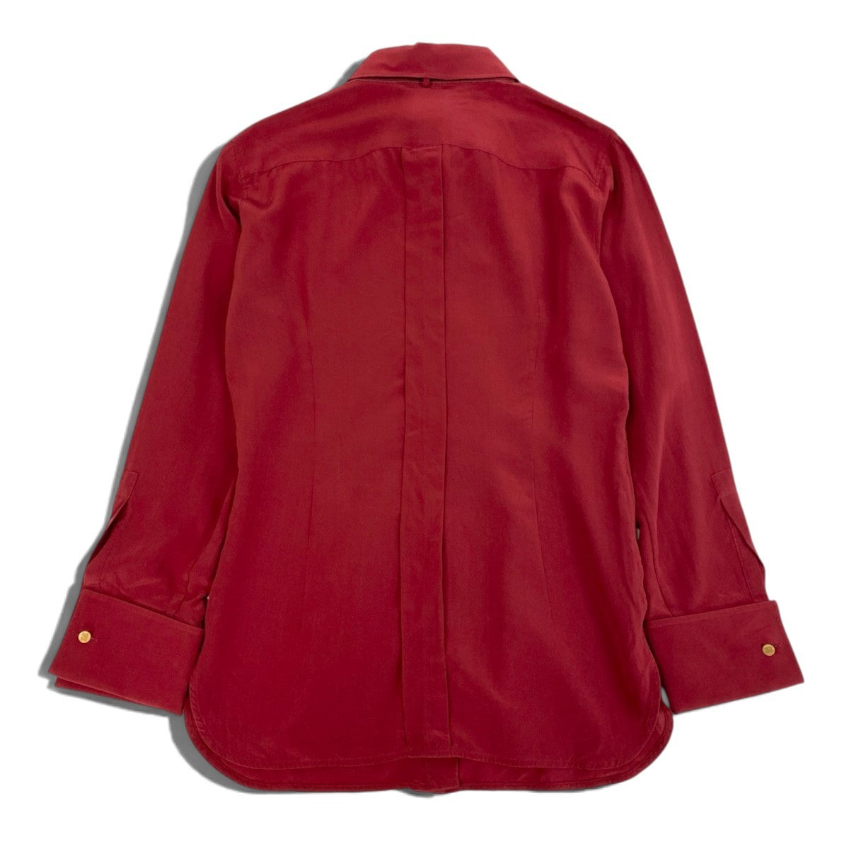 Ei4 【美品】 Max Mara マックスマーラ 2024SS ボウタイブラウス サイズ44 レッド シルク100％ レディースk02i
