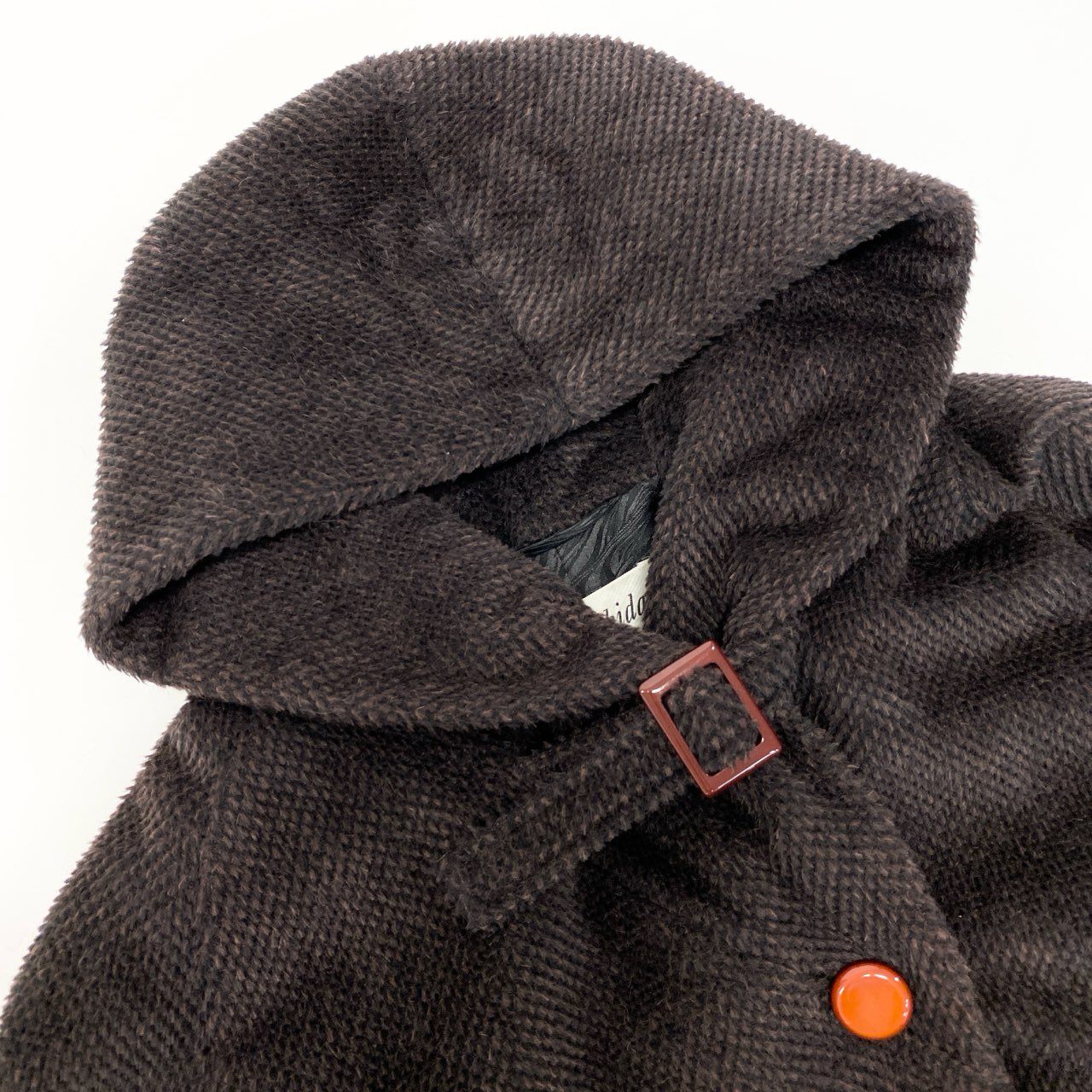 11k21 jun ashida ジュンアシダ イタリア製 フーデットコート ウールコート  PIACENZA ベビーラマ レディース 女性用 アウター 42 ブラウン系u02t