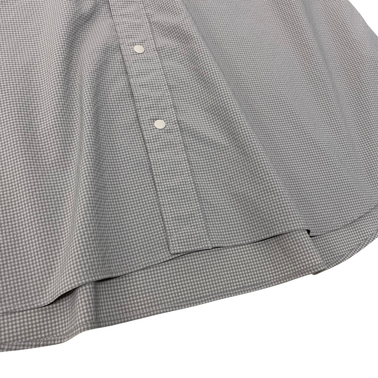 91h9 S.F.C エスエフシー STRIPES FOR CREATIVE ストライプフォークリイティブ ギンガムチェック スナップボタン半袖シャツ XXXXL グレー系 ポリエステル100％ メンズu02t