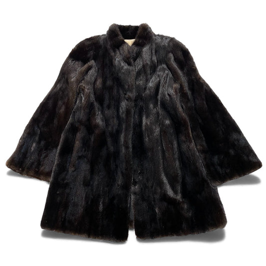 11k28 carven fur カルヴェン ファー マホガニーミンク ミンクコート 毛皮コート セミロングコート ダークブラウン ミンクファー レディースu02t