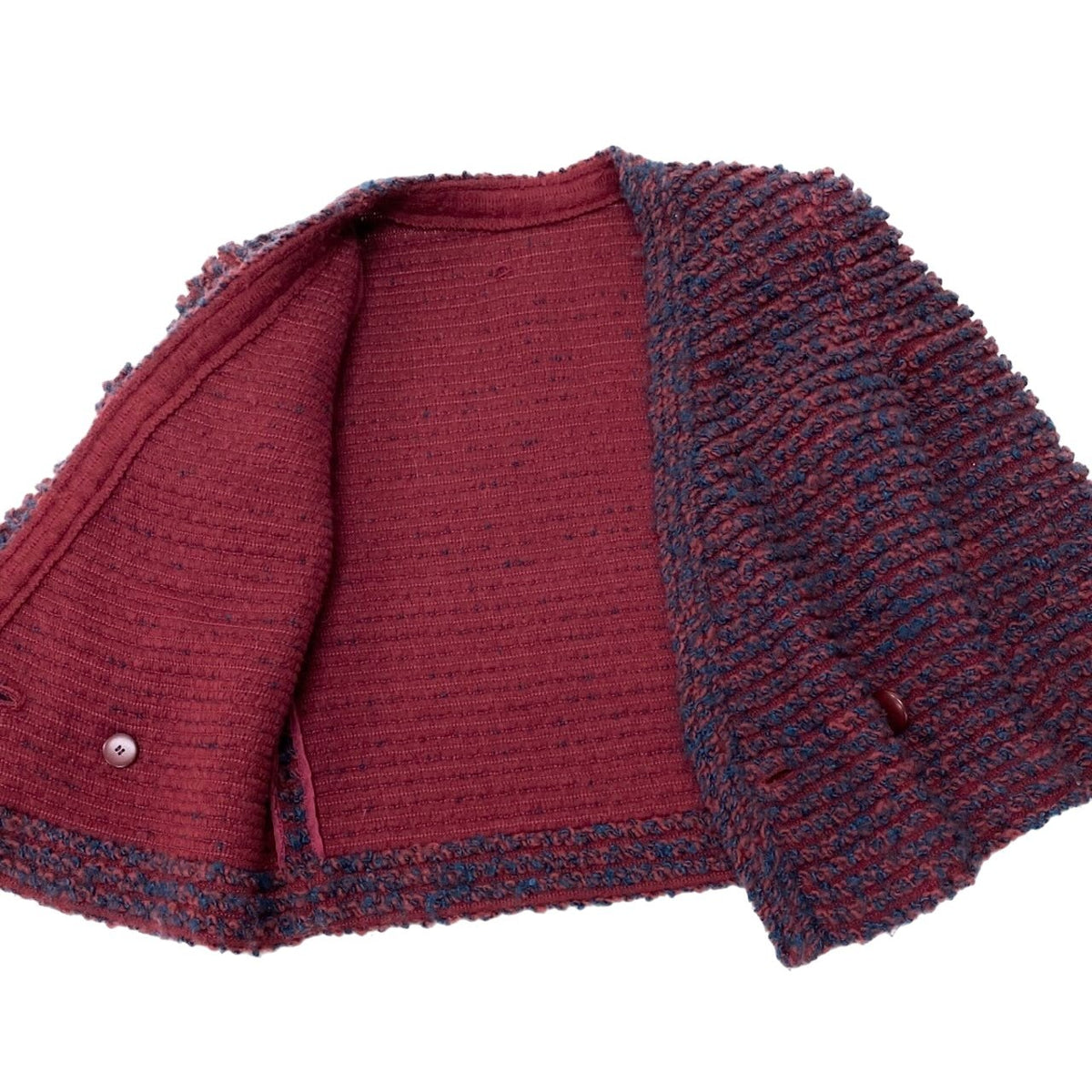 40i27 Christian Dior クリスチャンディオール ニットカーディガン  ショート丈 7サイズ レッド ブルー レディース 女性用u02t