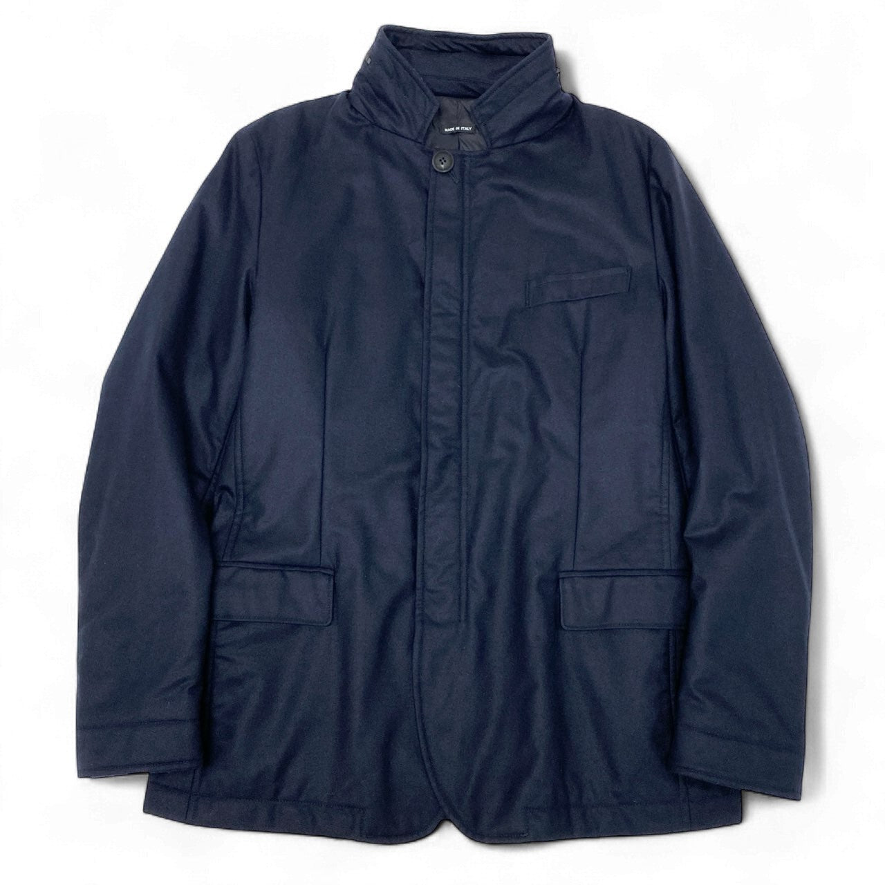 17k9 GIORGIO ARMANI ジョルジオアルマーニ カシミヤ 中綿ブルゾン ジャケット アウター イタリア製 46 S Mサイズ相当 ネイビー カシミア メンズo07t