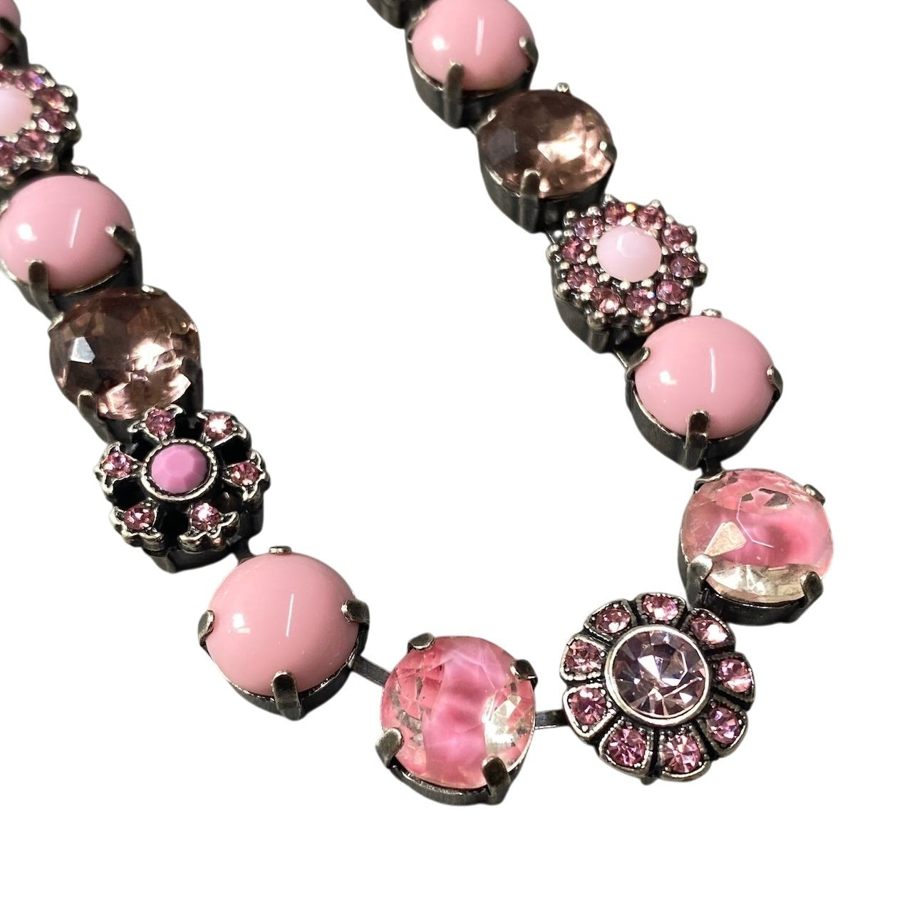 h11 18 《美品》 Mariana マリアナ 天然石 × クリスタル ビジュー ピンク アクセサリー ジュエリー アンティークt18r