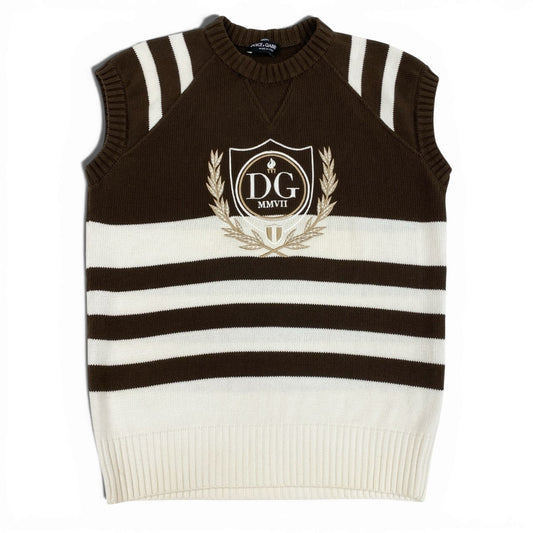 2L27 Dolce & Gabbana ドルチェアンドガッバーナ ドルガバ Front Logo Knit Vest ブランドロゴ ニットベスト Size 50 メンズ 男性用k02i