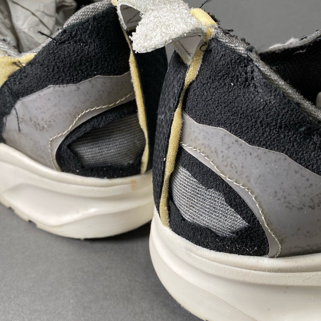 7f4 Maison Martin Margiela メゾンマルタンマルジェラ Descontructed Sneakers 再構築リペアハイテクトレーナー ローカットスニーカー 43 ブラック グレー